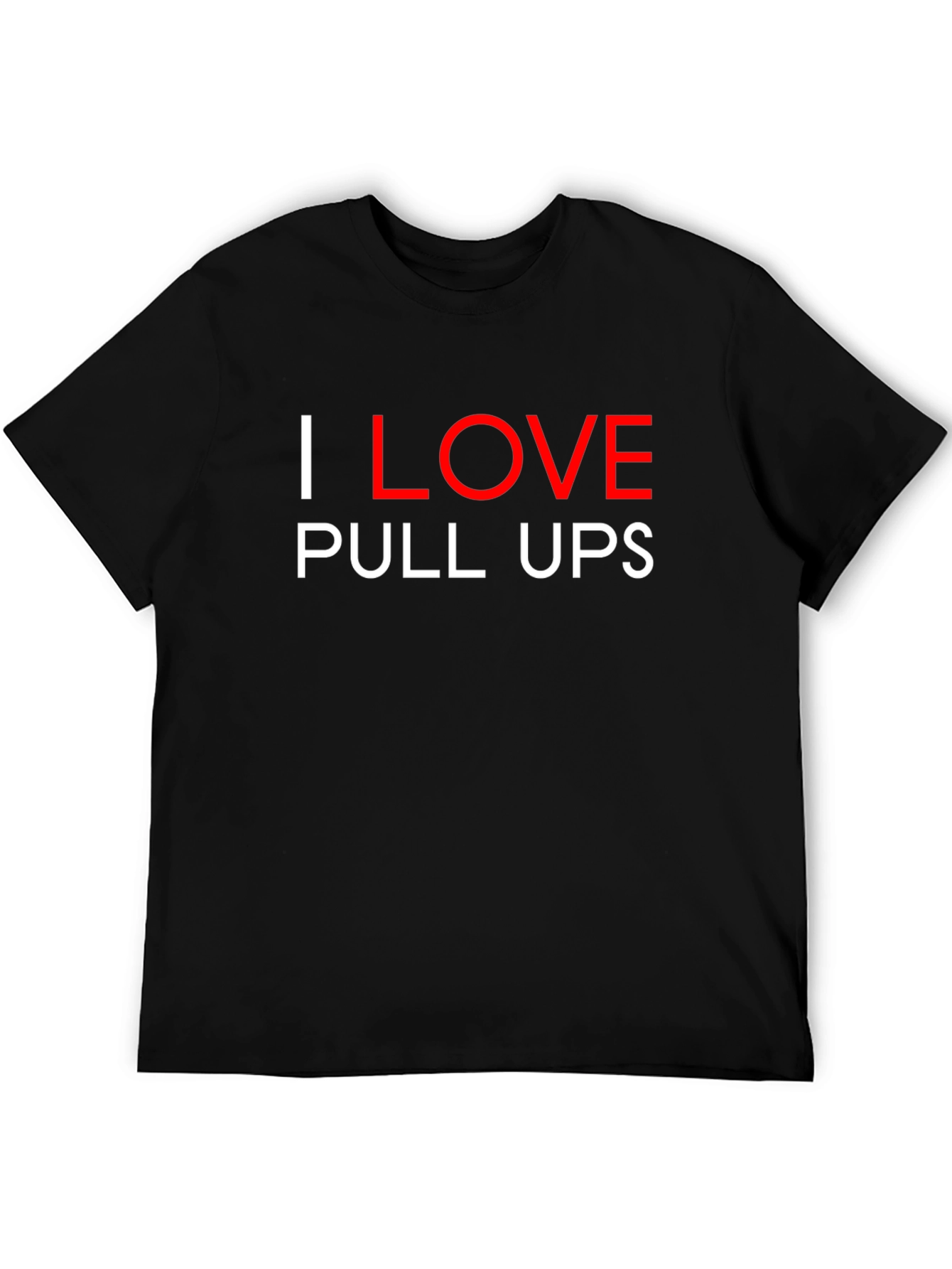 Black I Love Pull Ups Graphic Tee Black Cotton view 5
