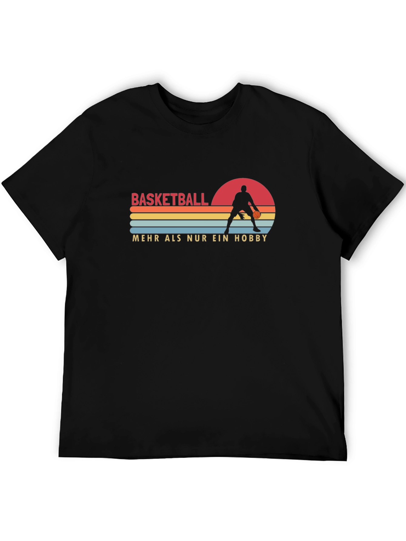Black Basketball Hobby T-Shirt Graphic Design view 5