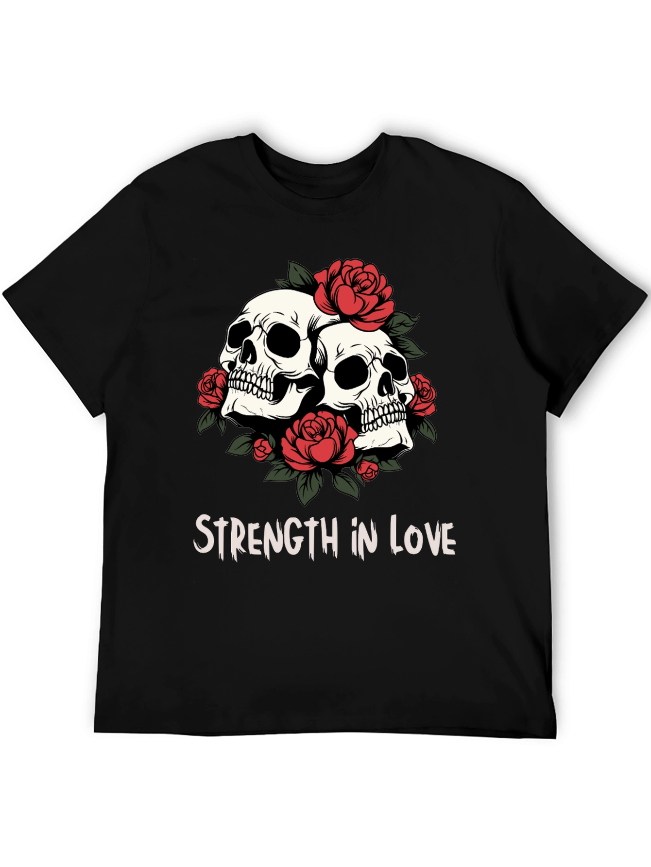 Skull & Roses Graphic Tee - Strength in Love - 5