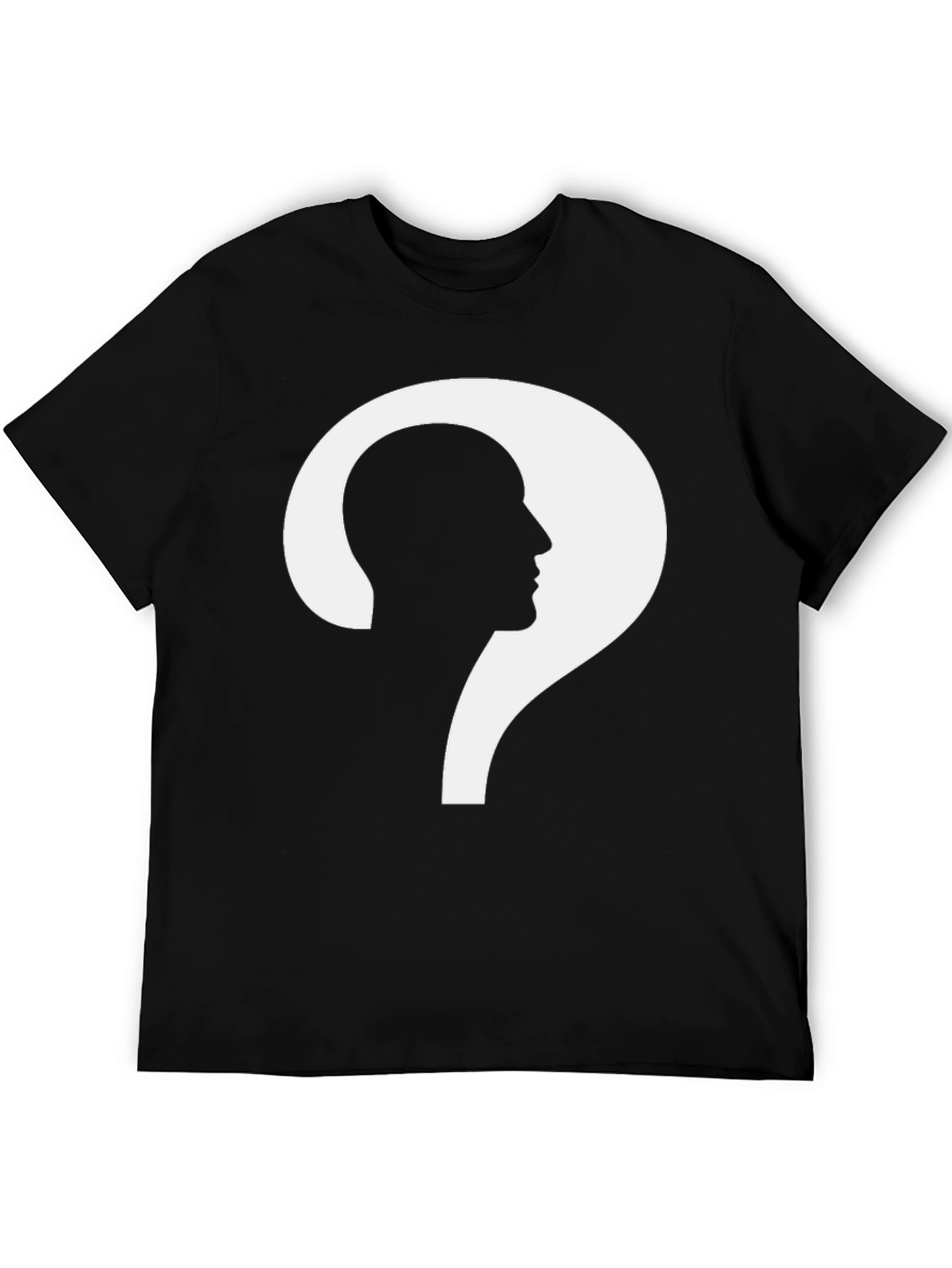 Black The Question Head T-Shirt - Stylish Black Tee view 5
