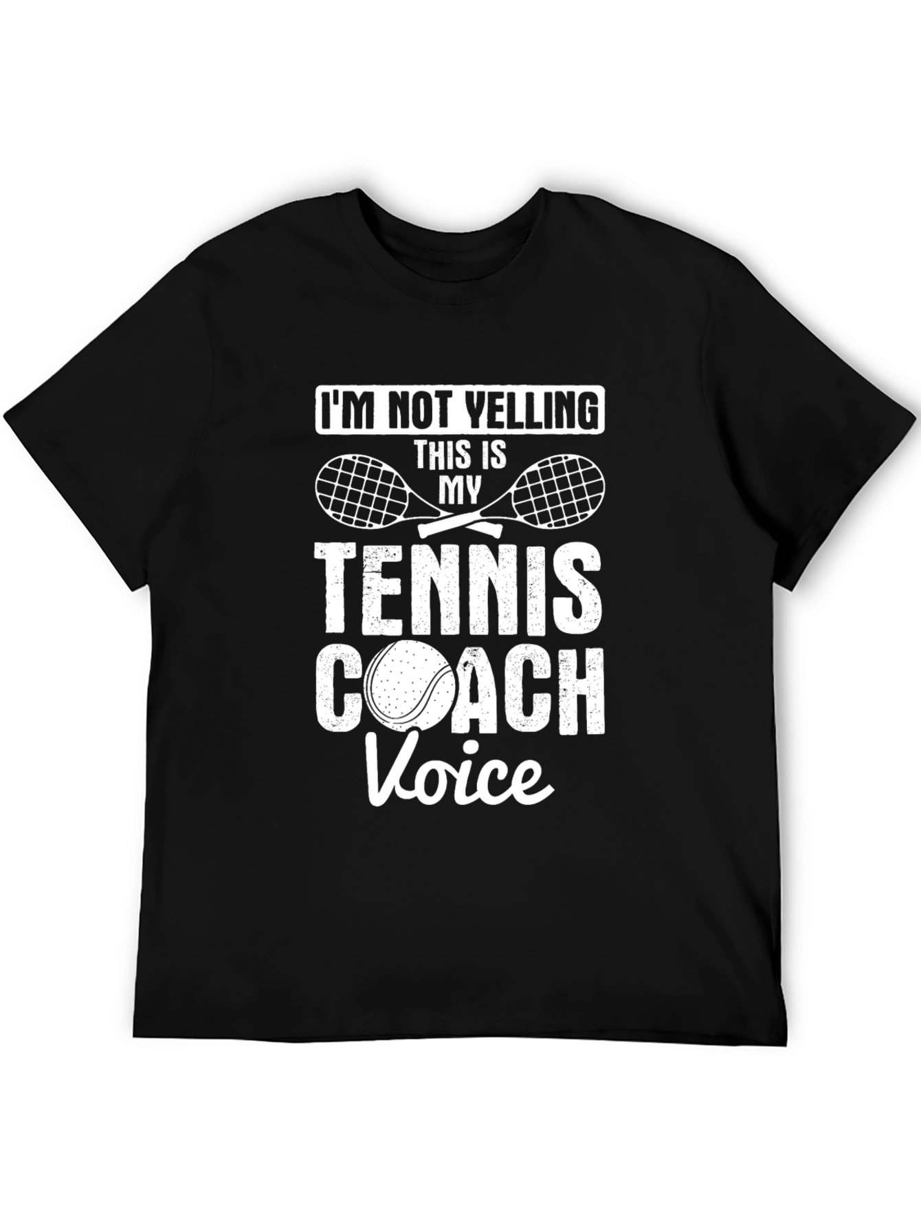 Black Tennis Coach Voice Graphic Tee - Funny Tennis T-Shirt view 5