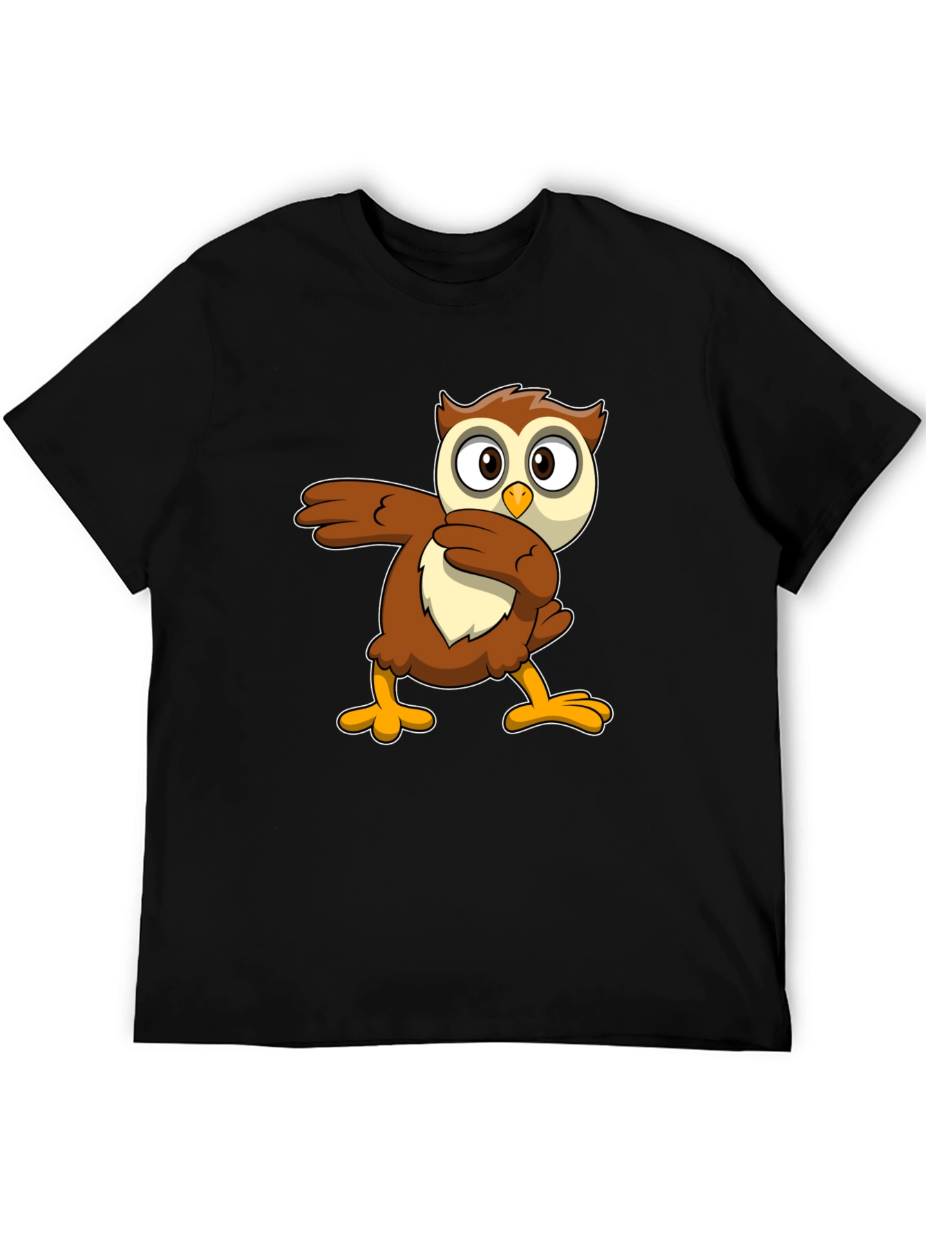 Black Funny Owl Dab Dance Graphic T-Shirt view 5