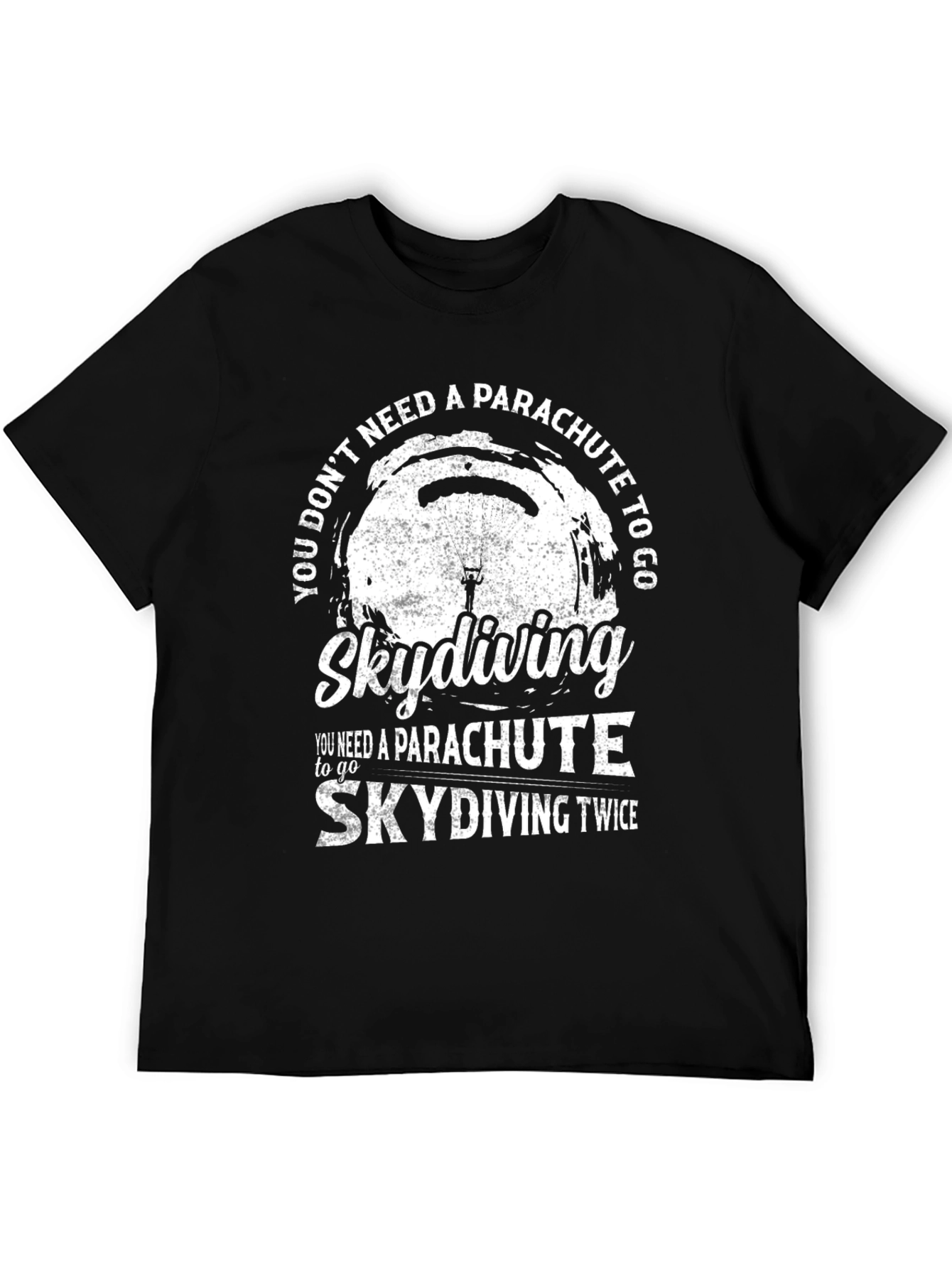 Black Skydiving Twice Graphic T-Shirt view 5