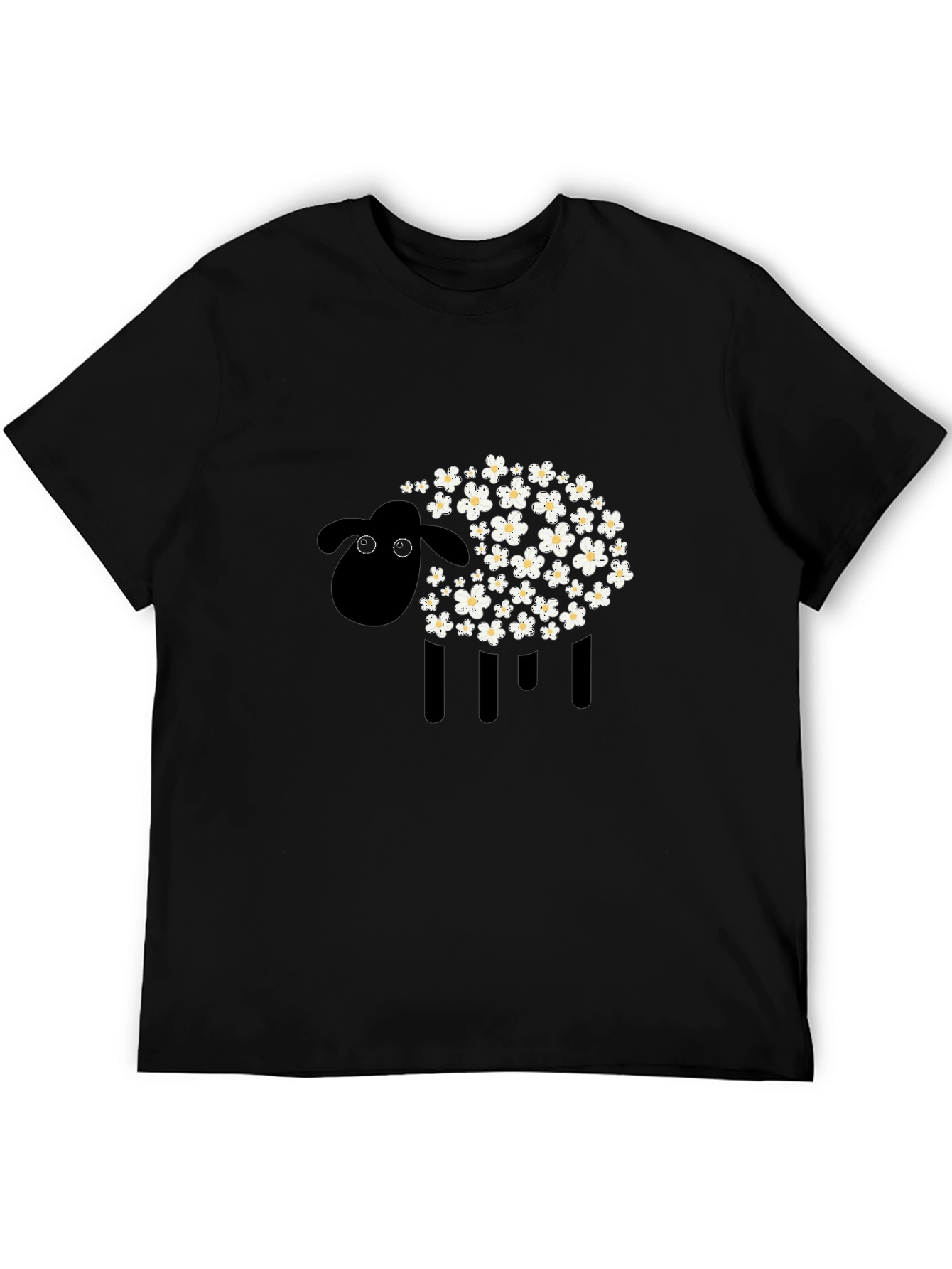 Black Black Sheep Floral Graphic Tee - Modern Style view 5
