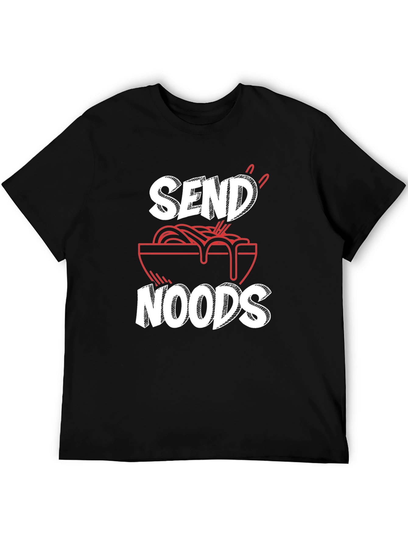 Black Send Noods Graphic Tee - Funny Ramen Shirt view 5