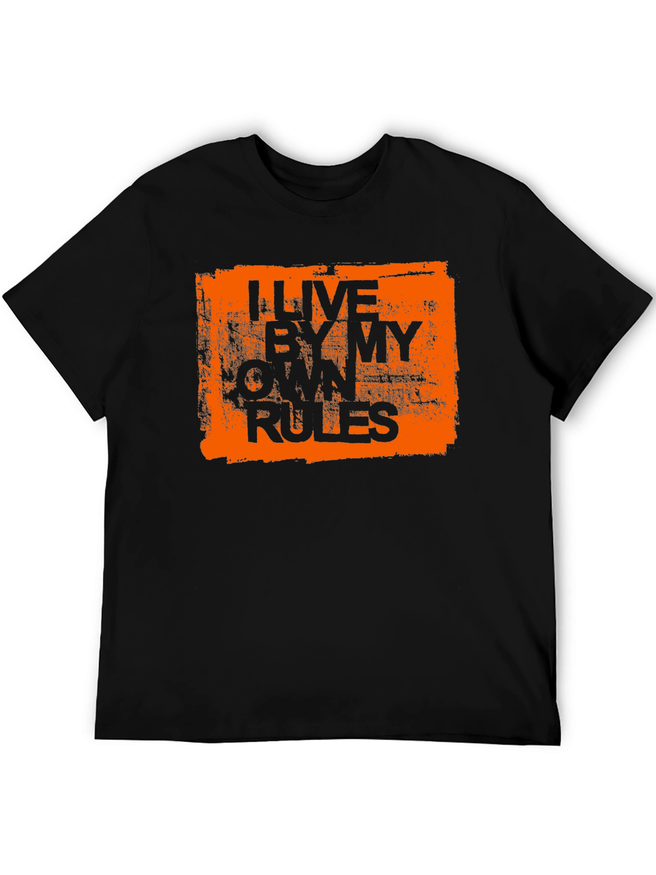Black I Live By My Own Rules Graphic Tee - Black view 5