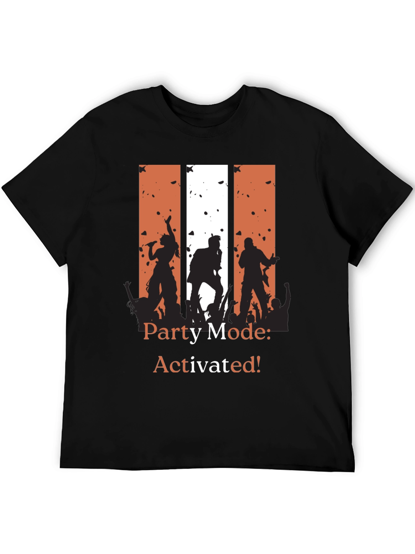 Black Party Mode Activated T-Shirt - Rock Concert Tee view 5