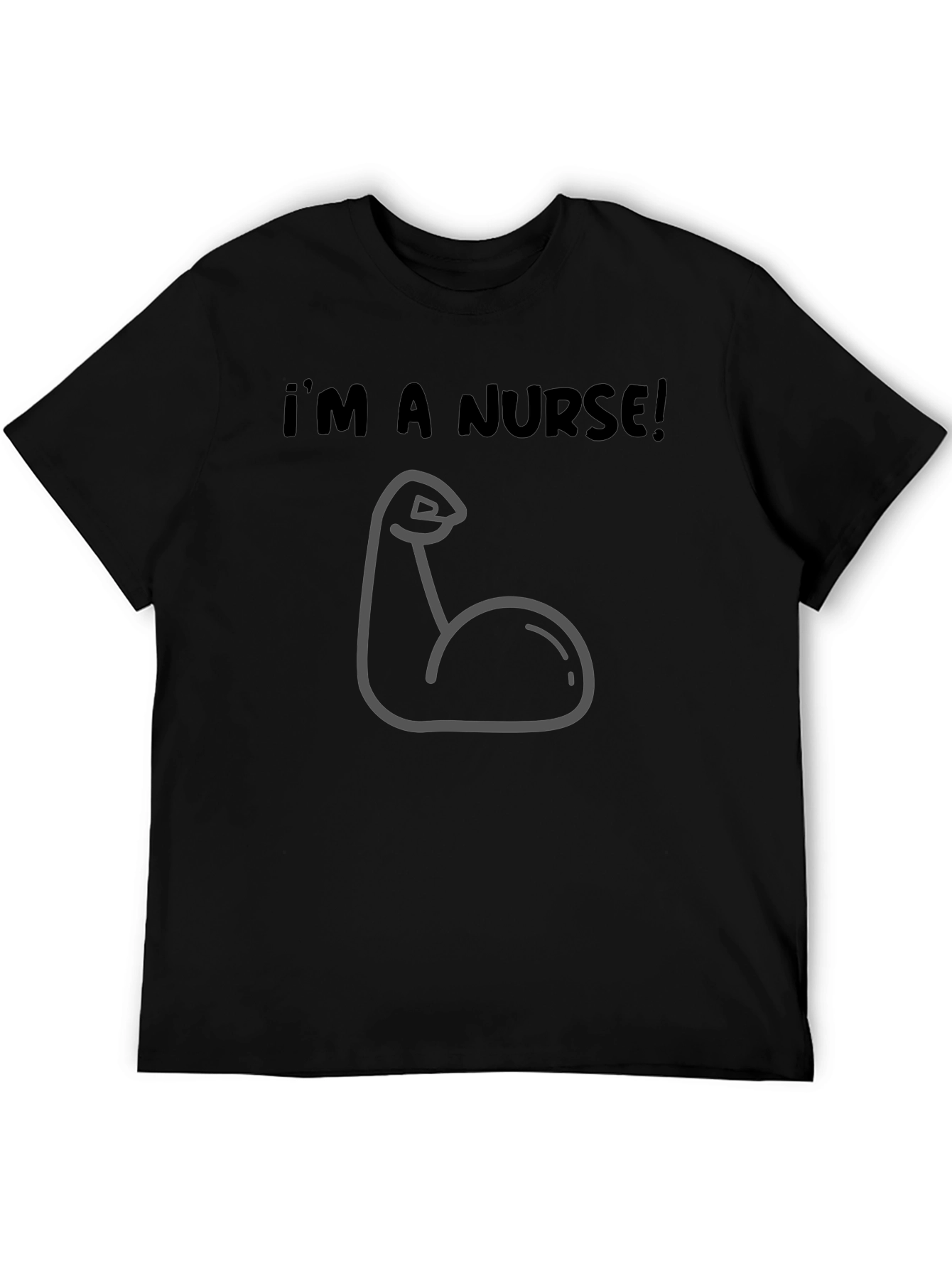 Black Funny Nurse Muscle Graphic Tee - Black view 5