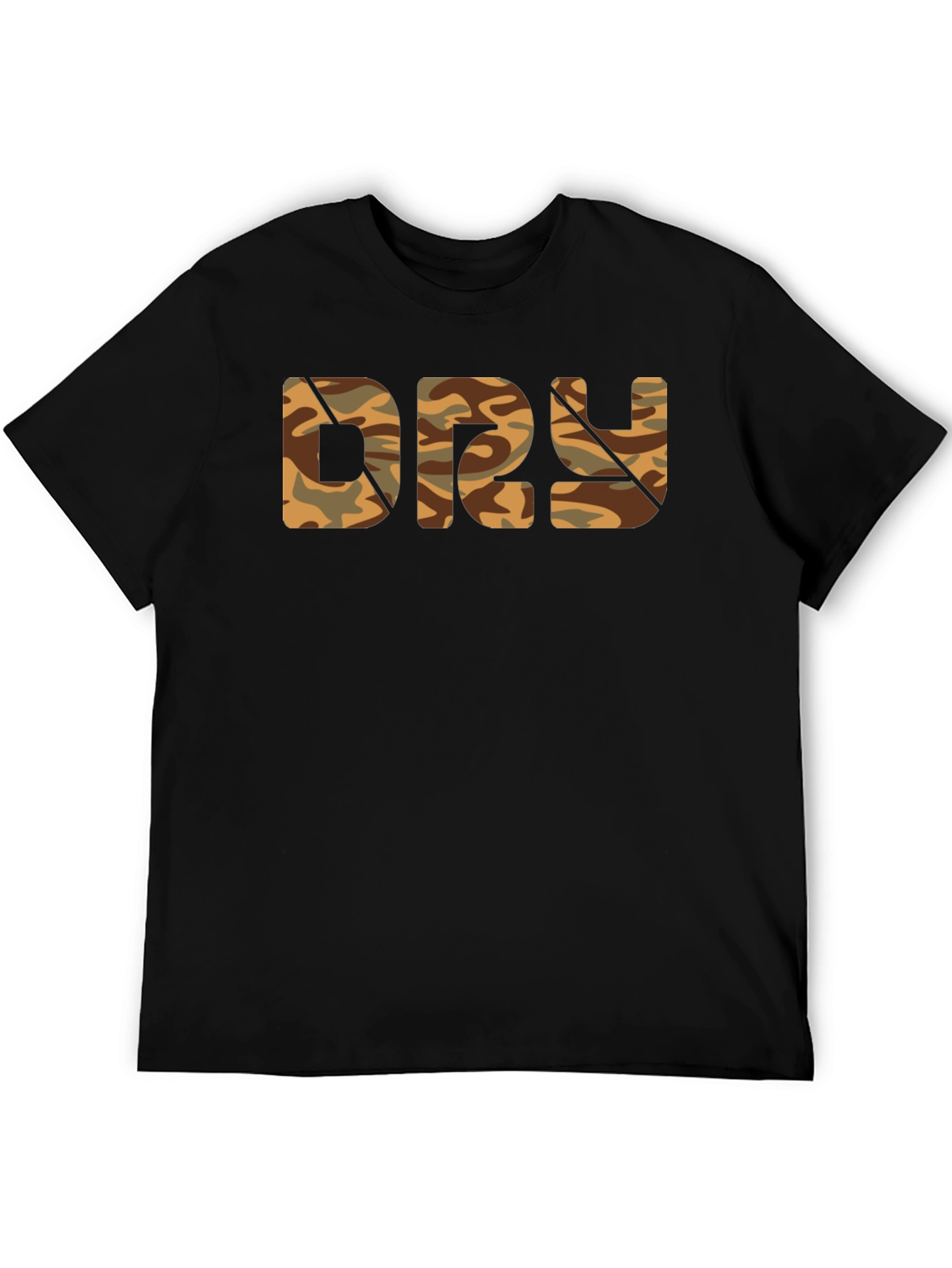 Black Camo DRY T-Shirt - Military Style Cotton Tee view 5
