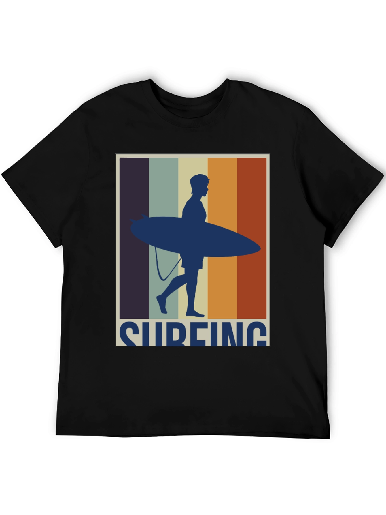 Black Surfing Retro T-Shirt - Stylish Graphic Tee view 5