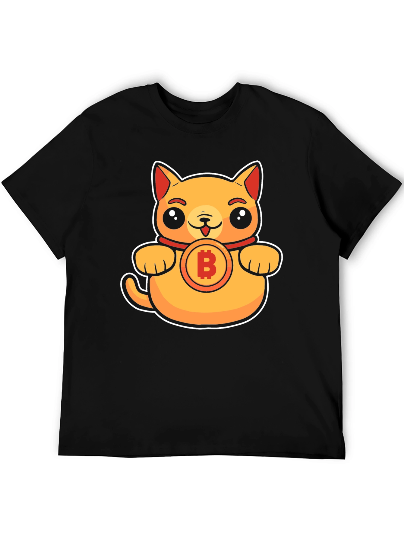 Black Bitcoin Kitty T-Shirt - Crypto Cat Tee view 5