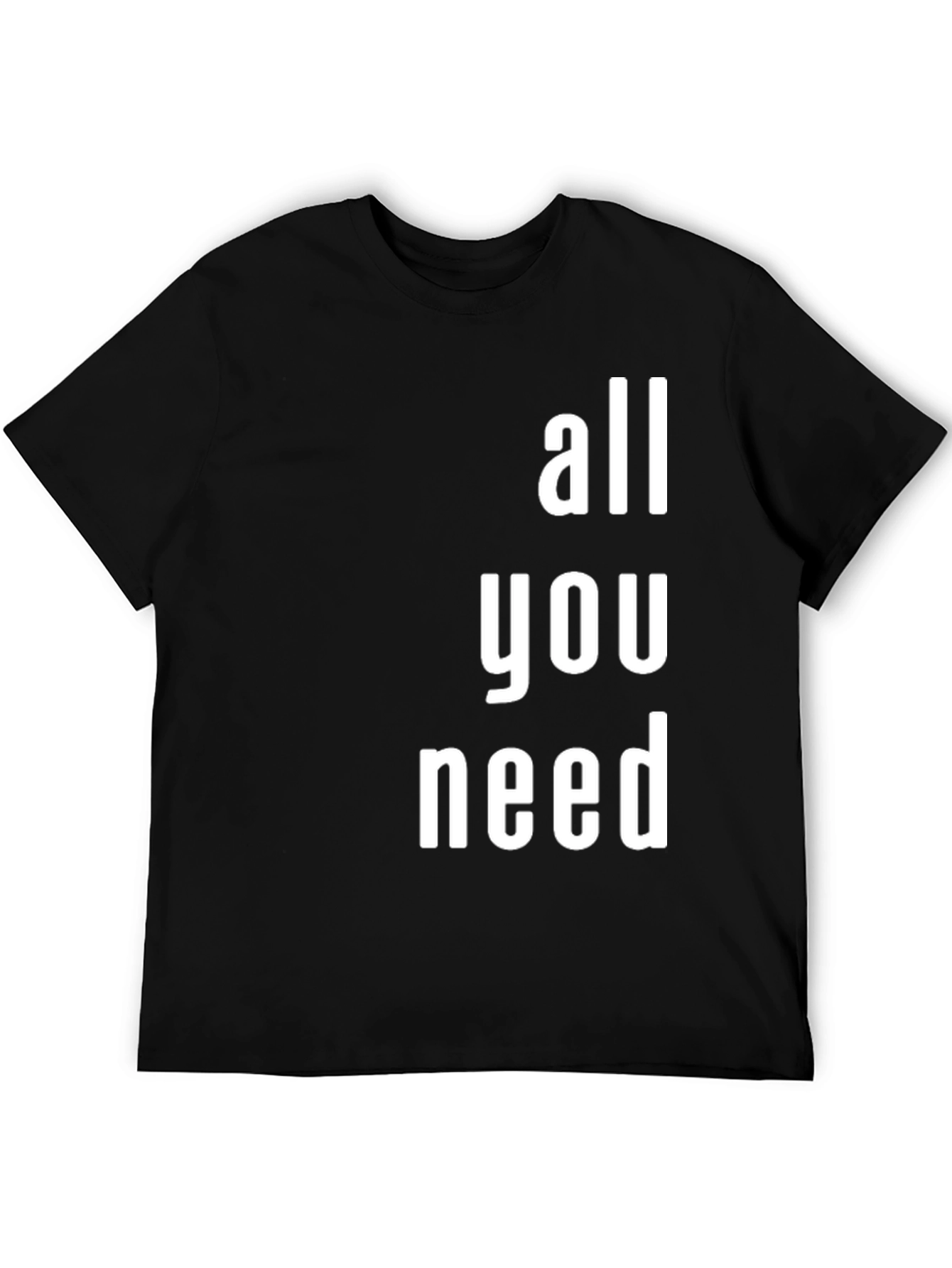 Black All You Need Graphic T-Shirt - Modern Print view 5