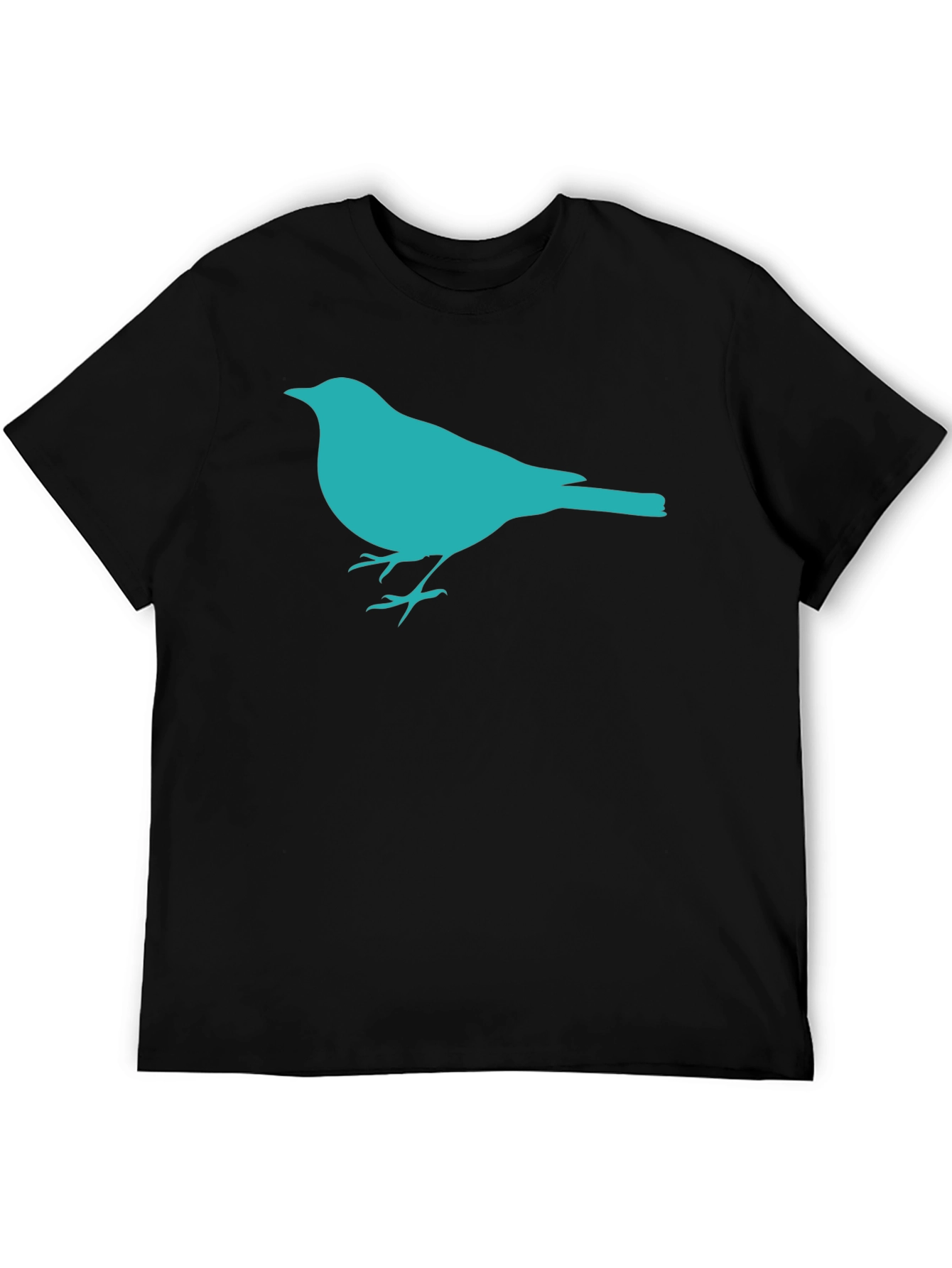 Black Bird Silhouette Graphic Black T-Shirt view 5