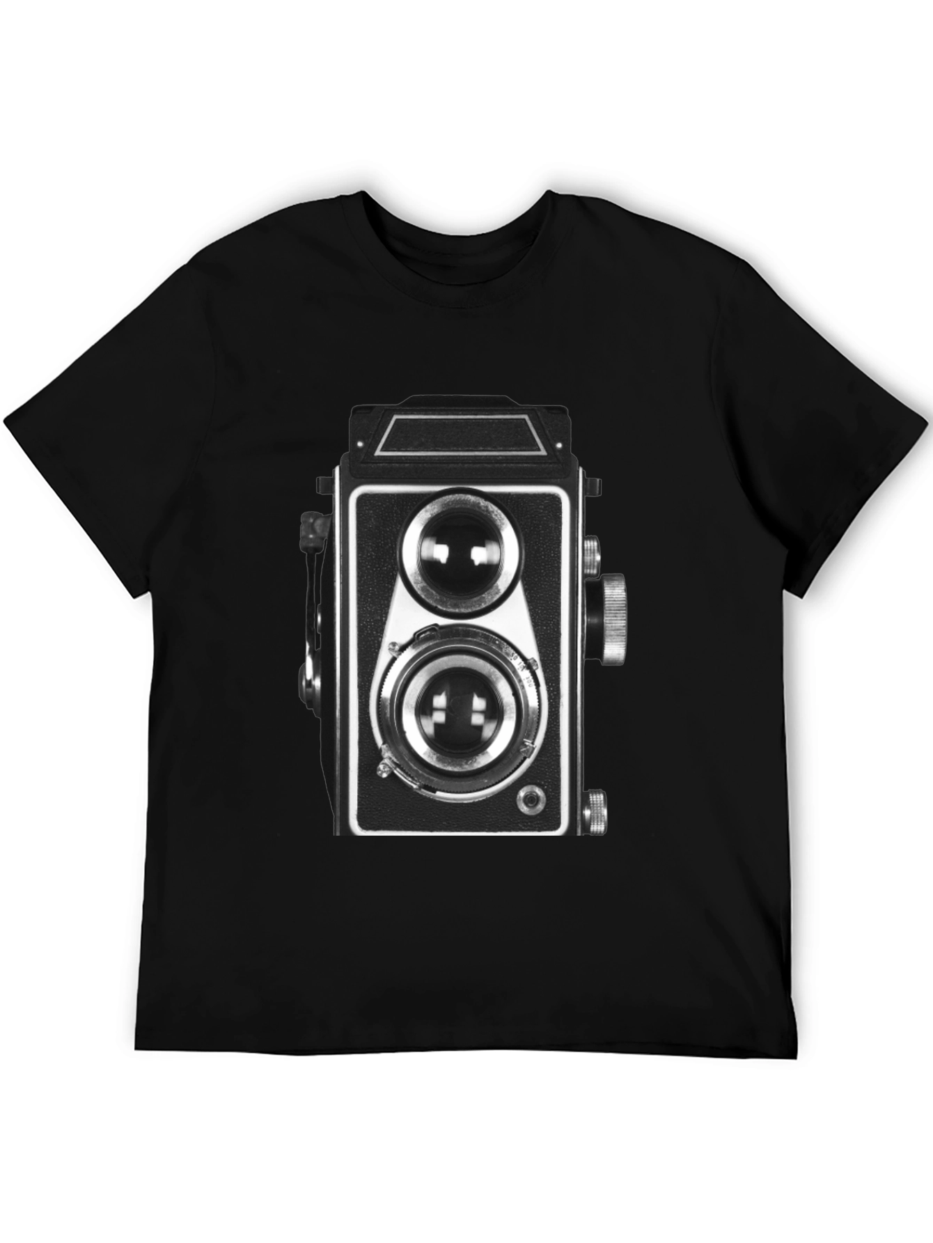 Black Vintage Camera Graphic Tee - Classic Black T-Shirt view 5