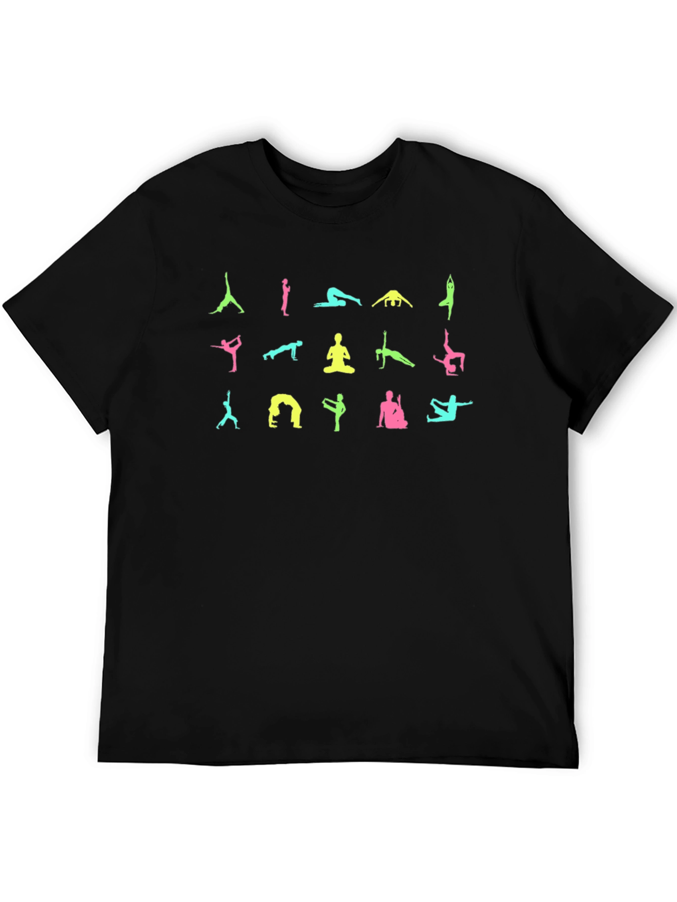 Black Yoga Pose Graphic Black T-Shirt view 5