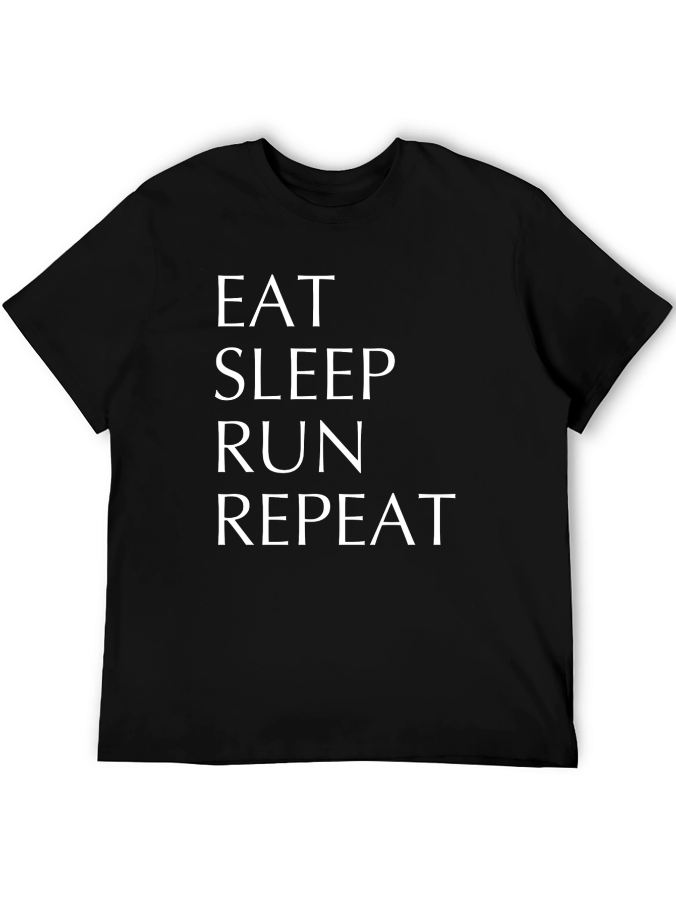 Black Eat Sleep Run Repeat Graphic Tee - Black view 5