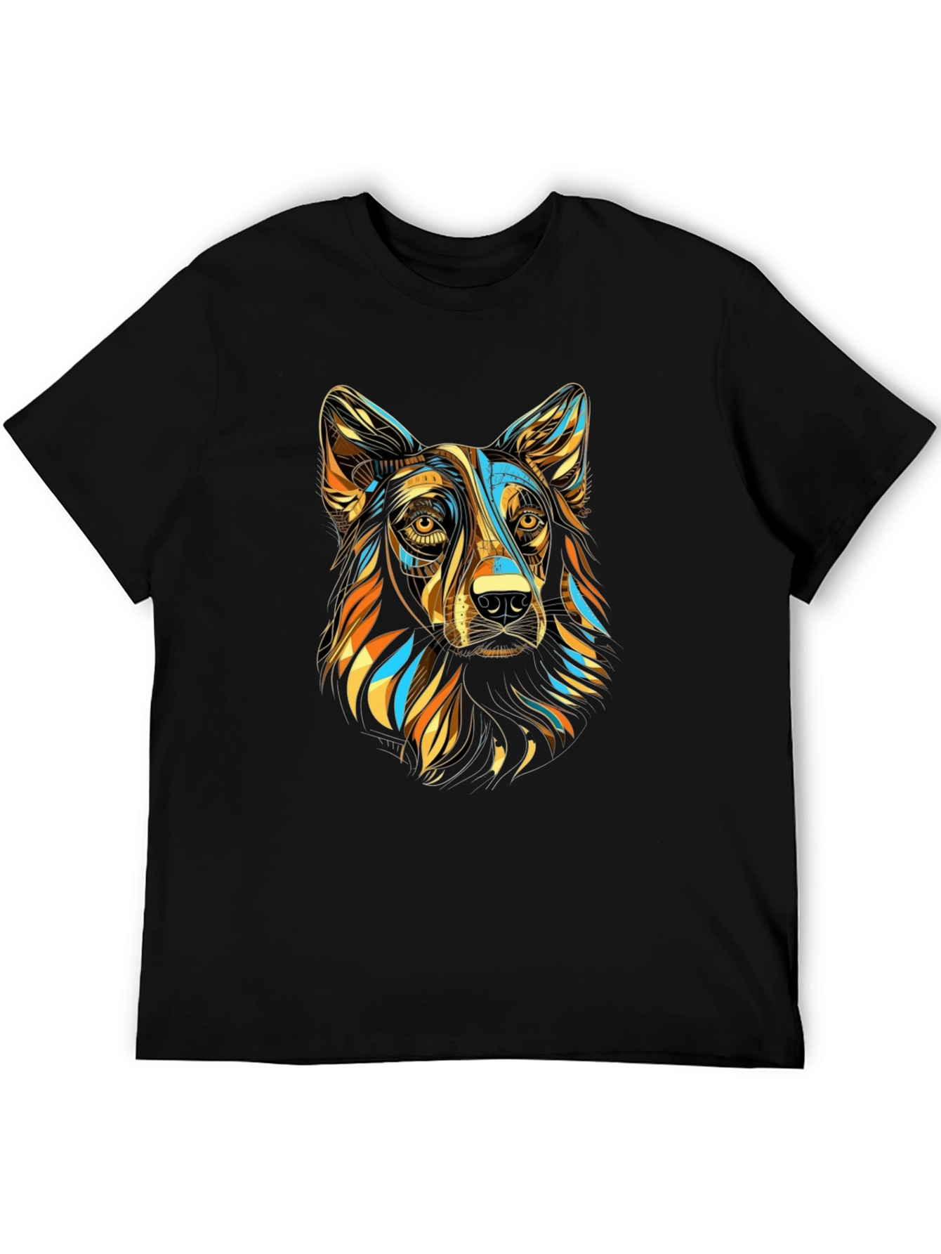Black Abstract Dog Graphic T-Shirt - Stylish Men's Tee view 5