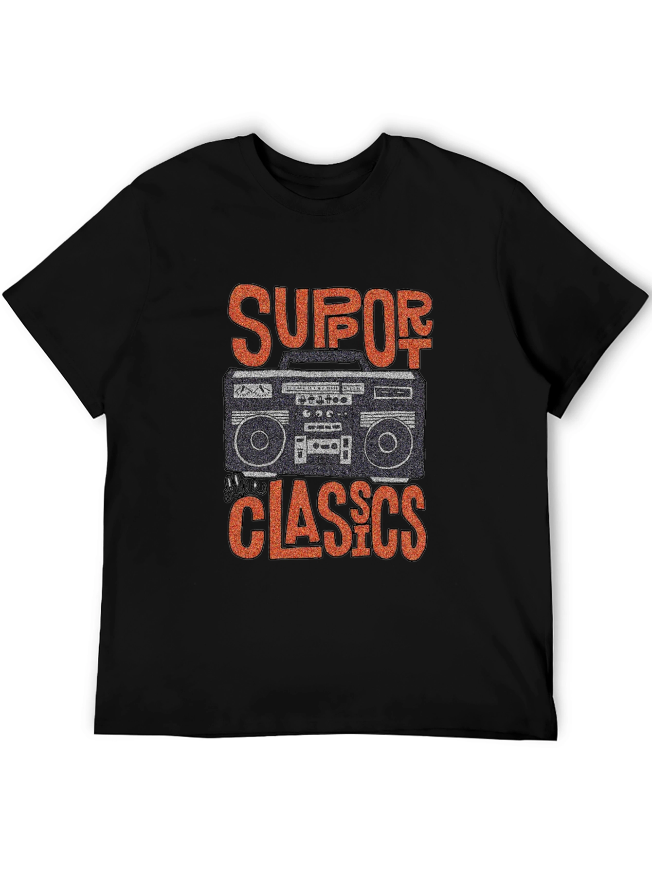 Black Retro Boombox Graphic T-Shirt - Classic Music Lover Tee view 5