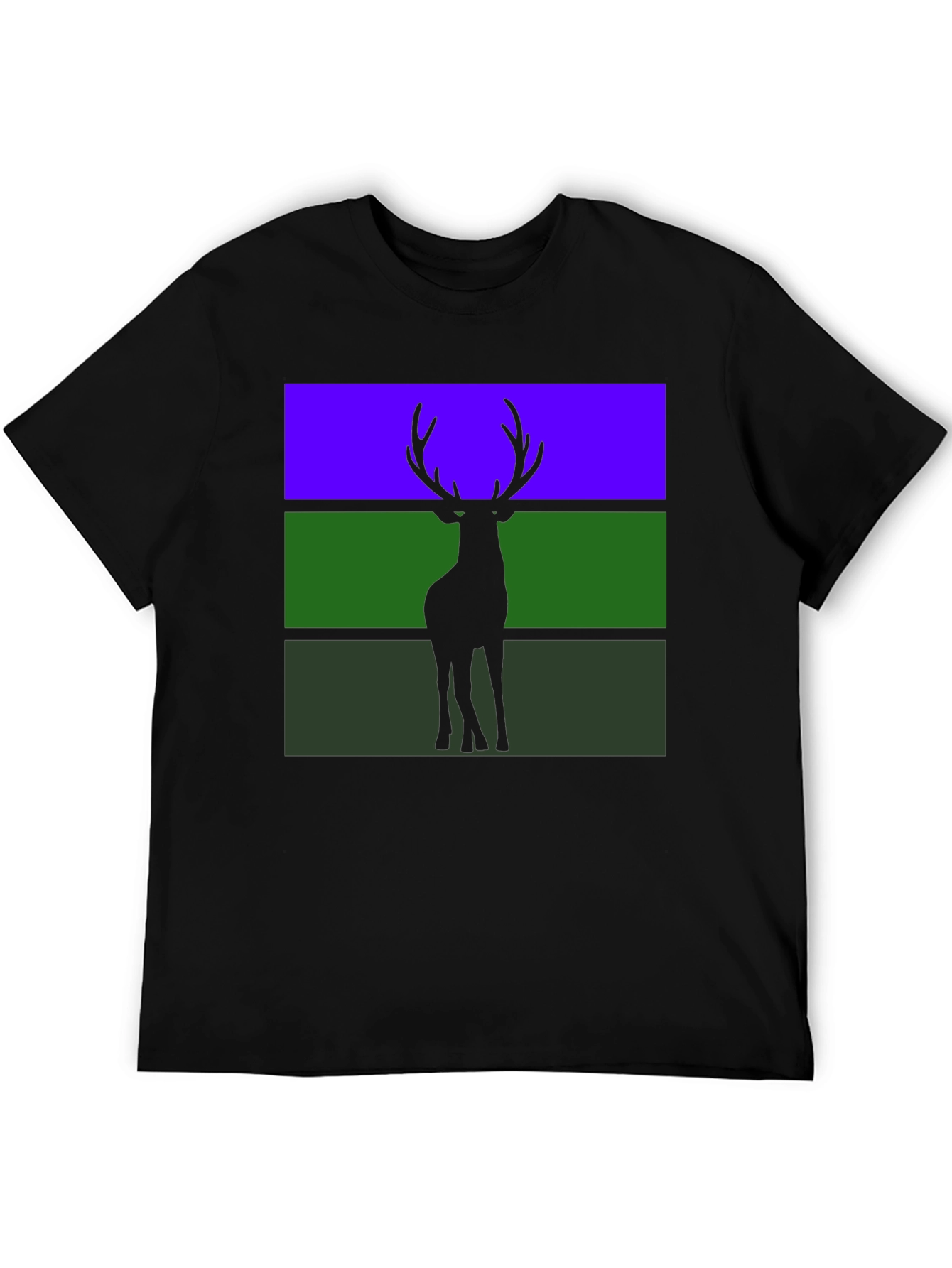 Black Deer Silhouette Graphic Tee view 5