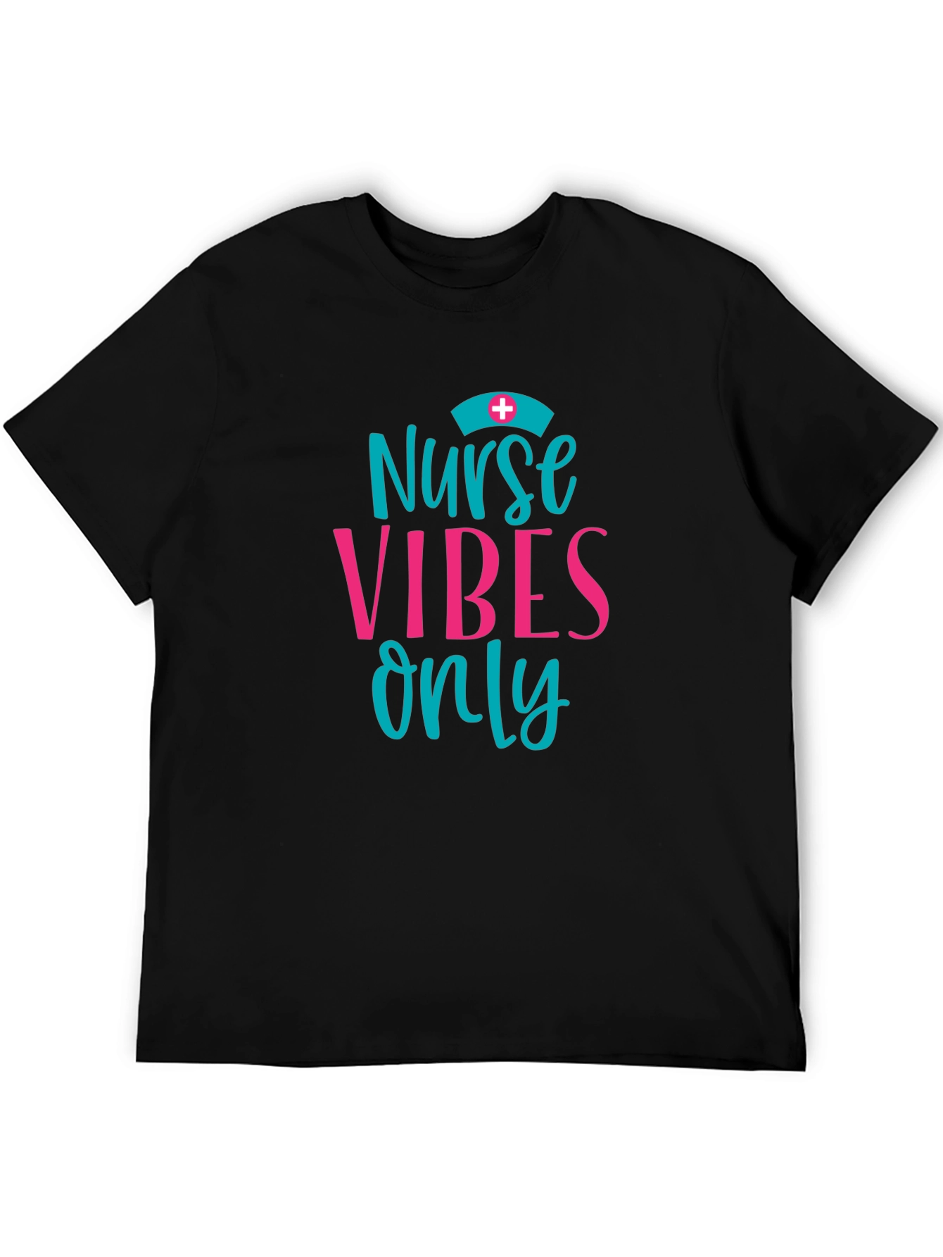 Black Nurse Vibes Only Graphic Tee - Black view 5