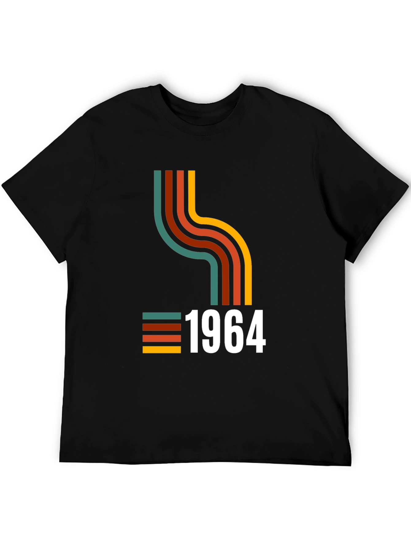 Black Retro 1964 Graphic Tee - Vintage Birthday Shirt view 5