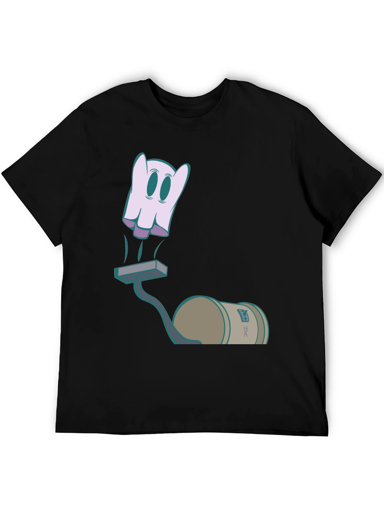 Black Ghost Vacuum Cartoon Graphic T-Shirt view 5