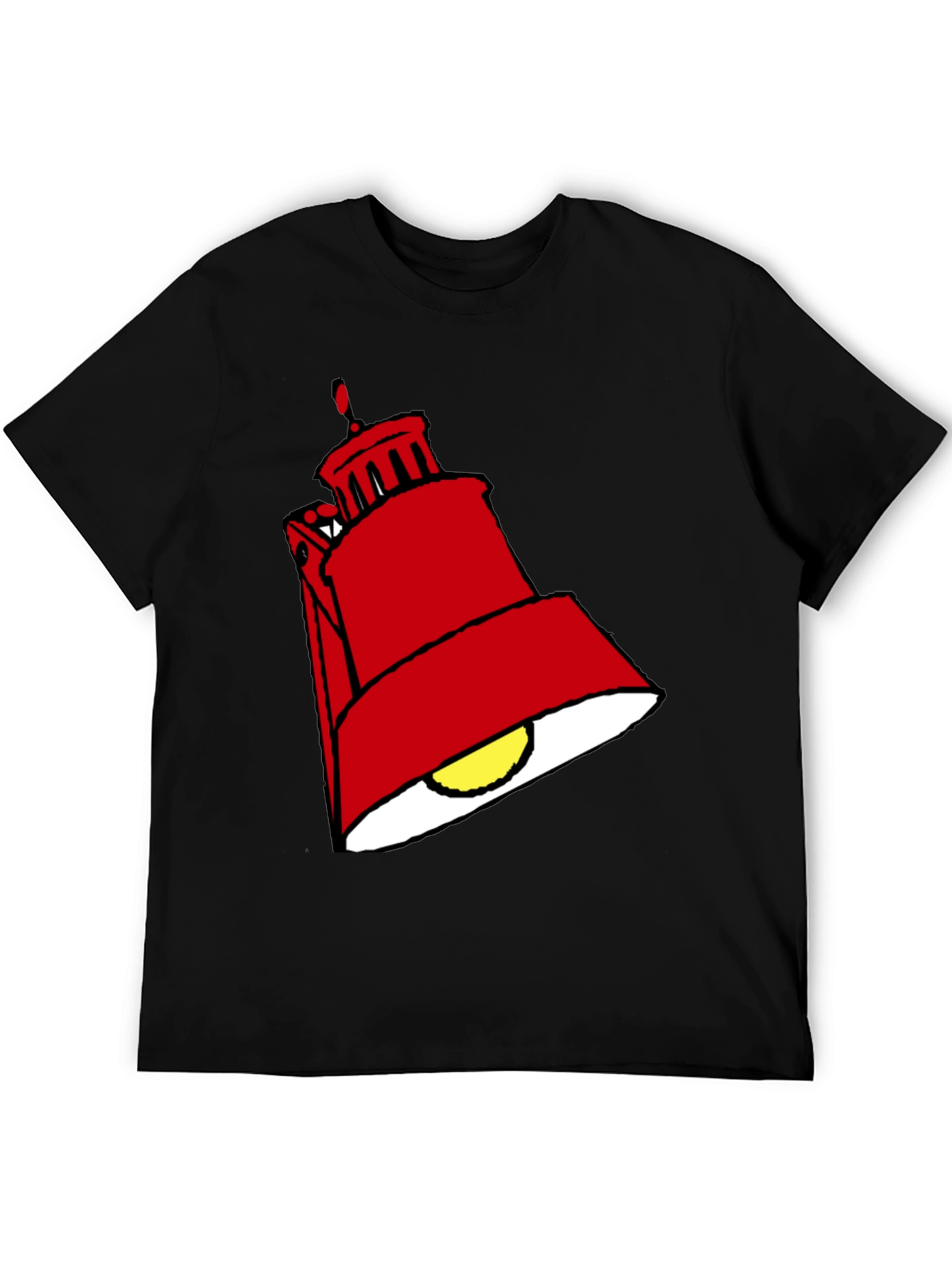 Black Red Lamp Graphic Black T-Shirt view 5