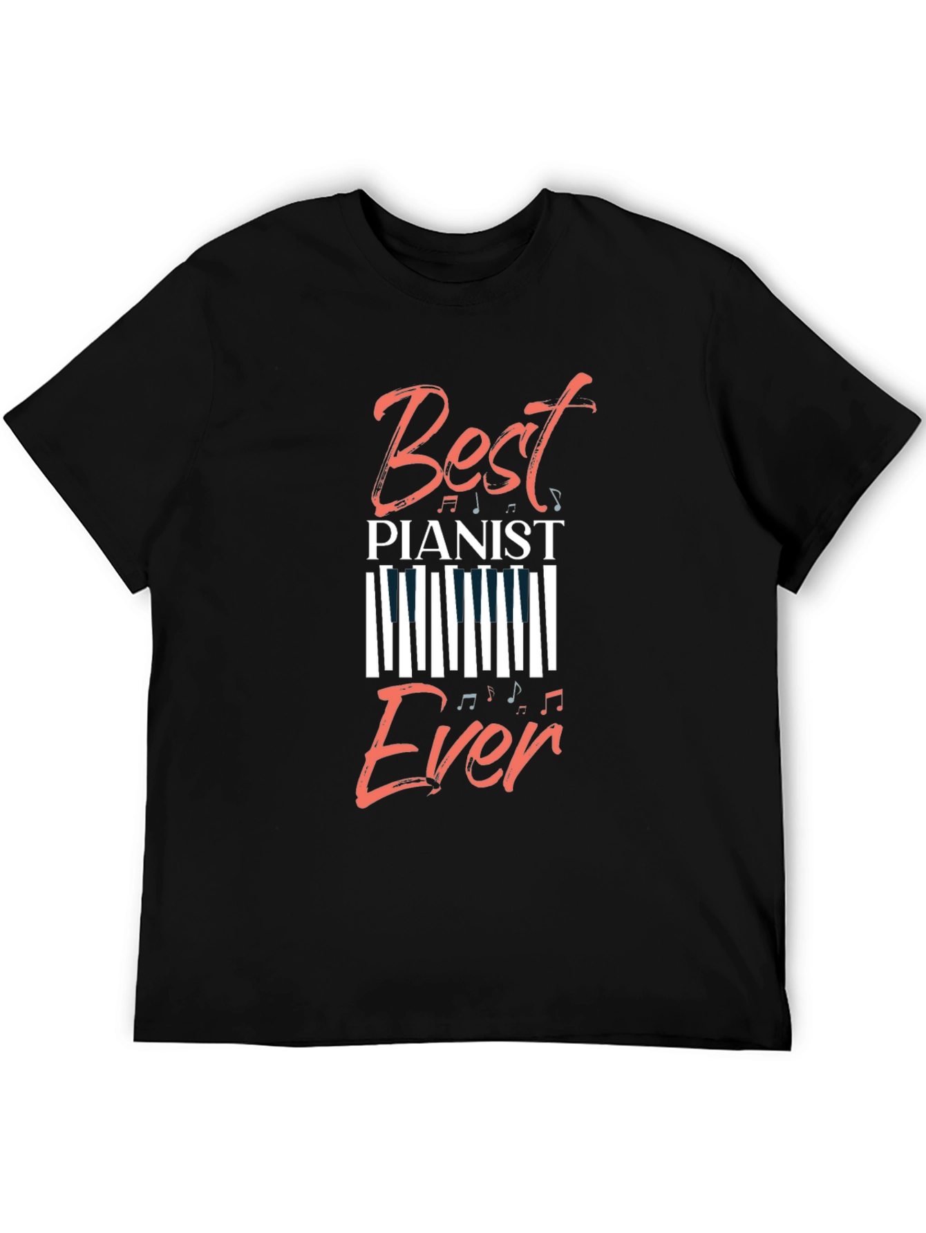 Black Best Pianist Ever Graphic Tee - Music Lover T-Shirt view 5
