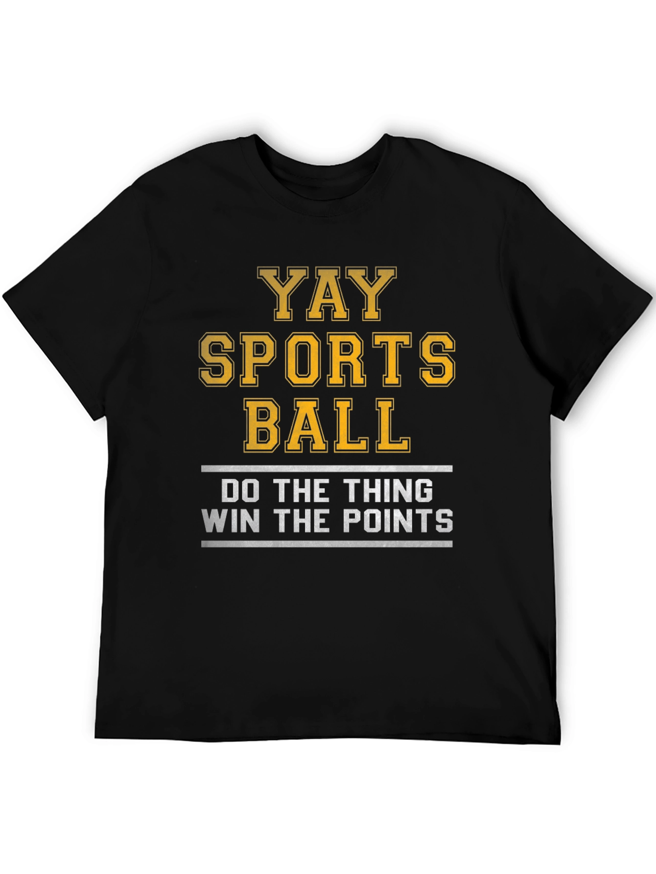 Black Yay Sports Ball T-Shirt - Funny Athletic Tee view 5