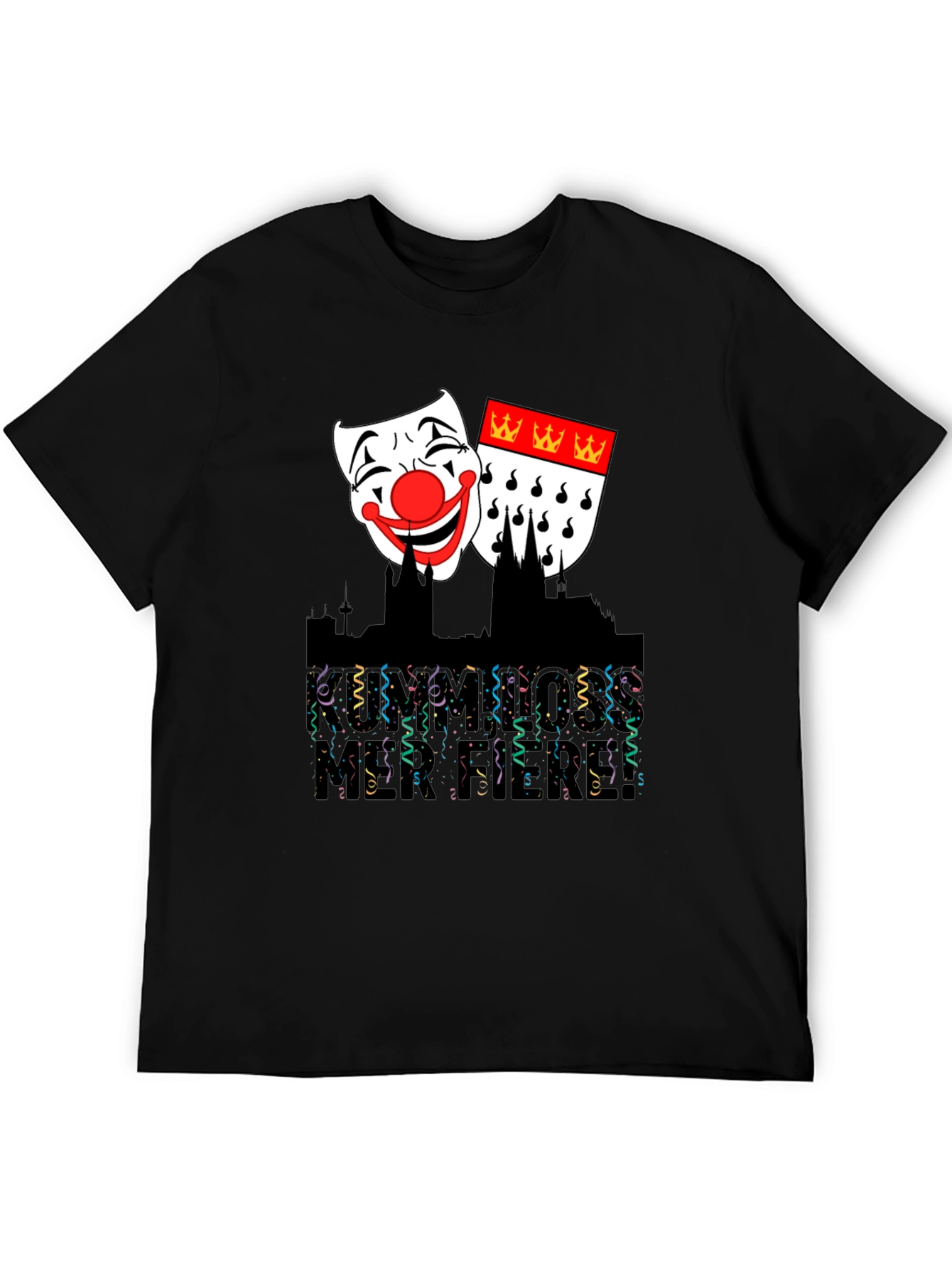Cologne Carnival T-Shirt - Festive Mask Graphic Tee - 5
