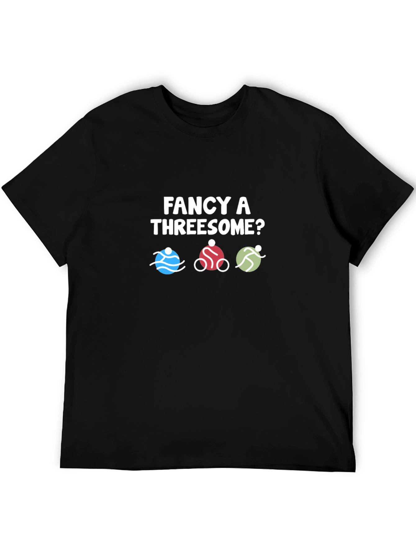 Black Fancy a Threesome? Triathlon T-Shirt view 5