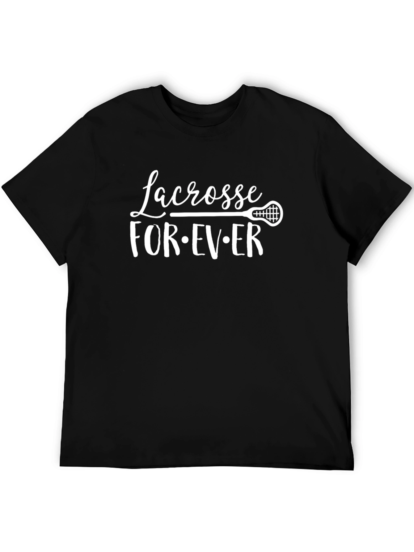 Black Lacrosse Forever T-Shirt - Sporty Graphic Tee view 5