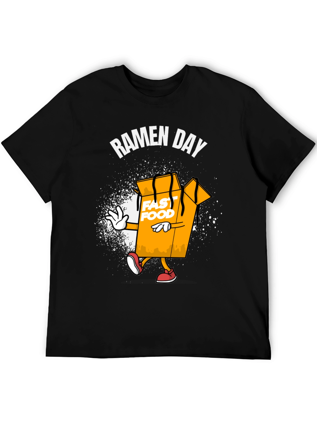 Black Ramen Day Fast Food Box T-Shirt - Funny Graphic Tee view 5