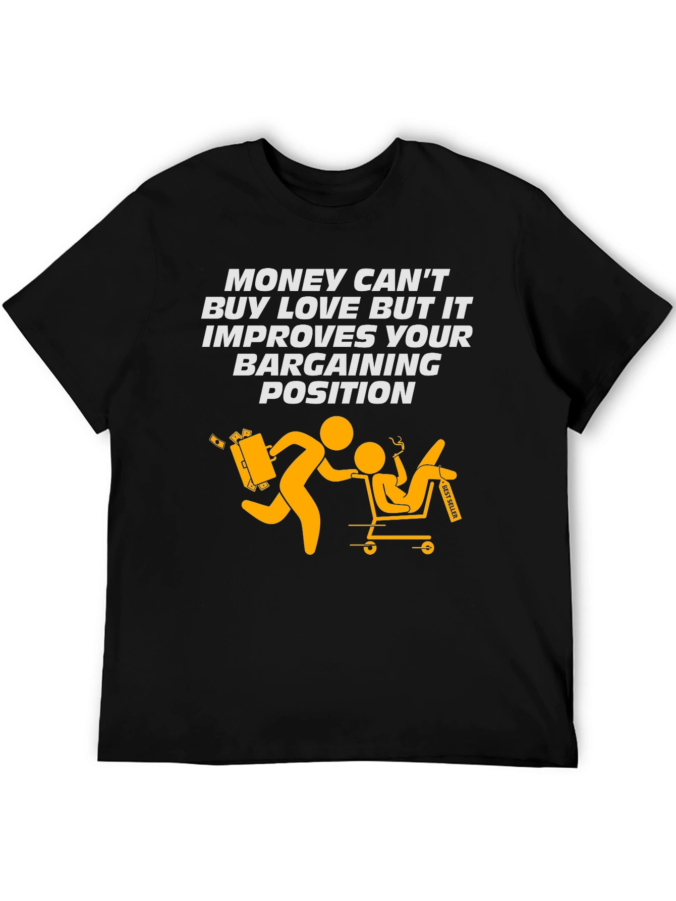 Black Funny Money Bargaining Position Graphic Tee view 5