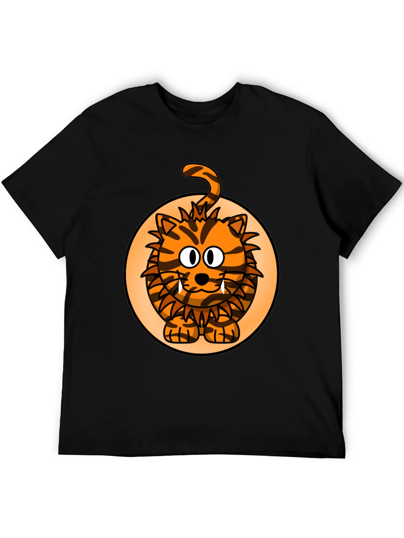 Black Cartoon Tiger Graphic Tee - Fun Animal Print Shirt view 5