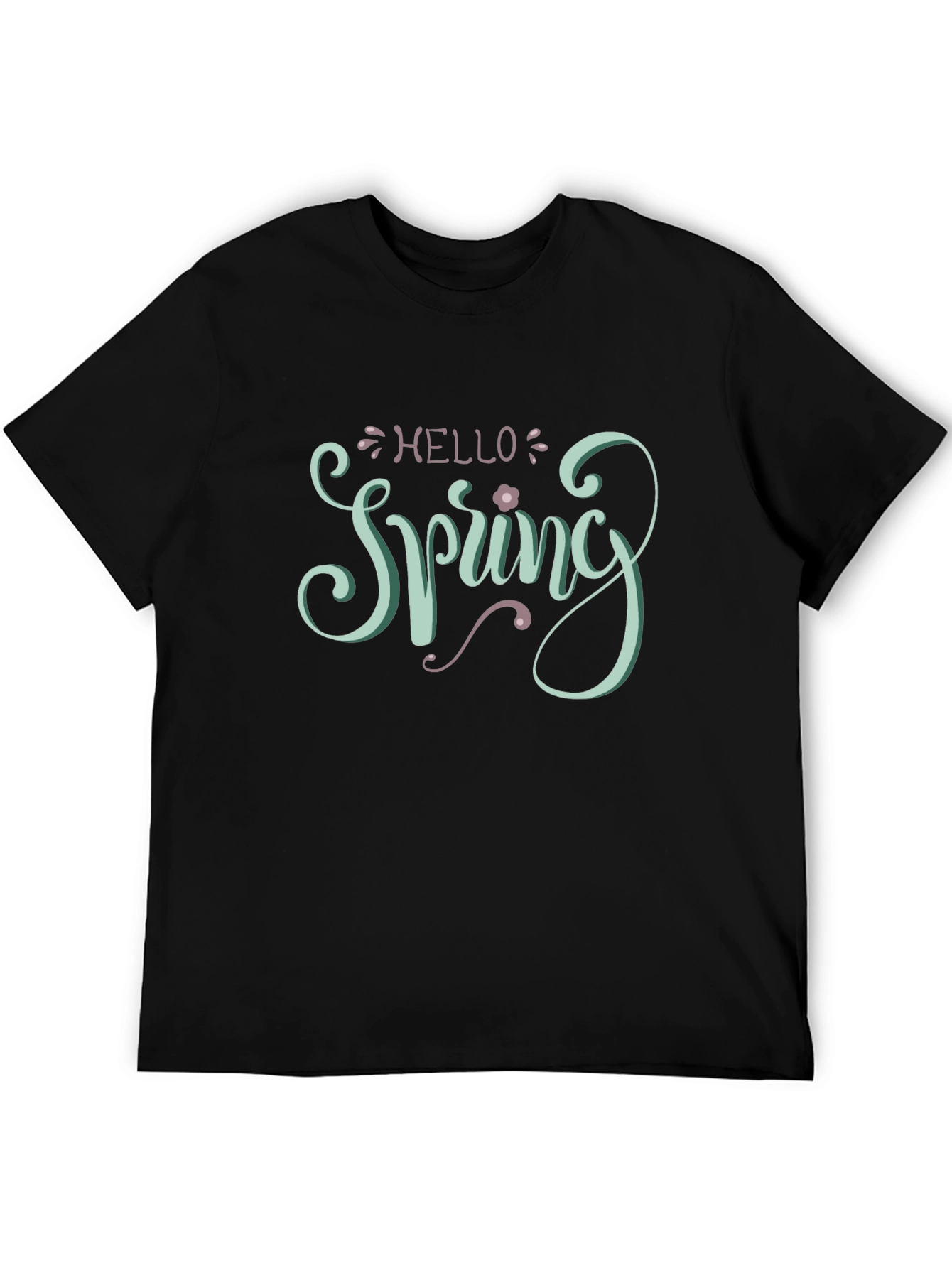 Black Hello Spring Graphic Tee - Black view 5