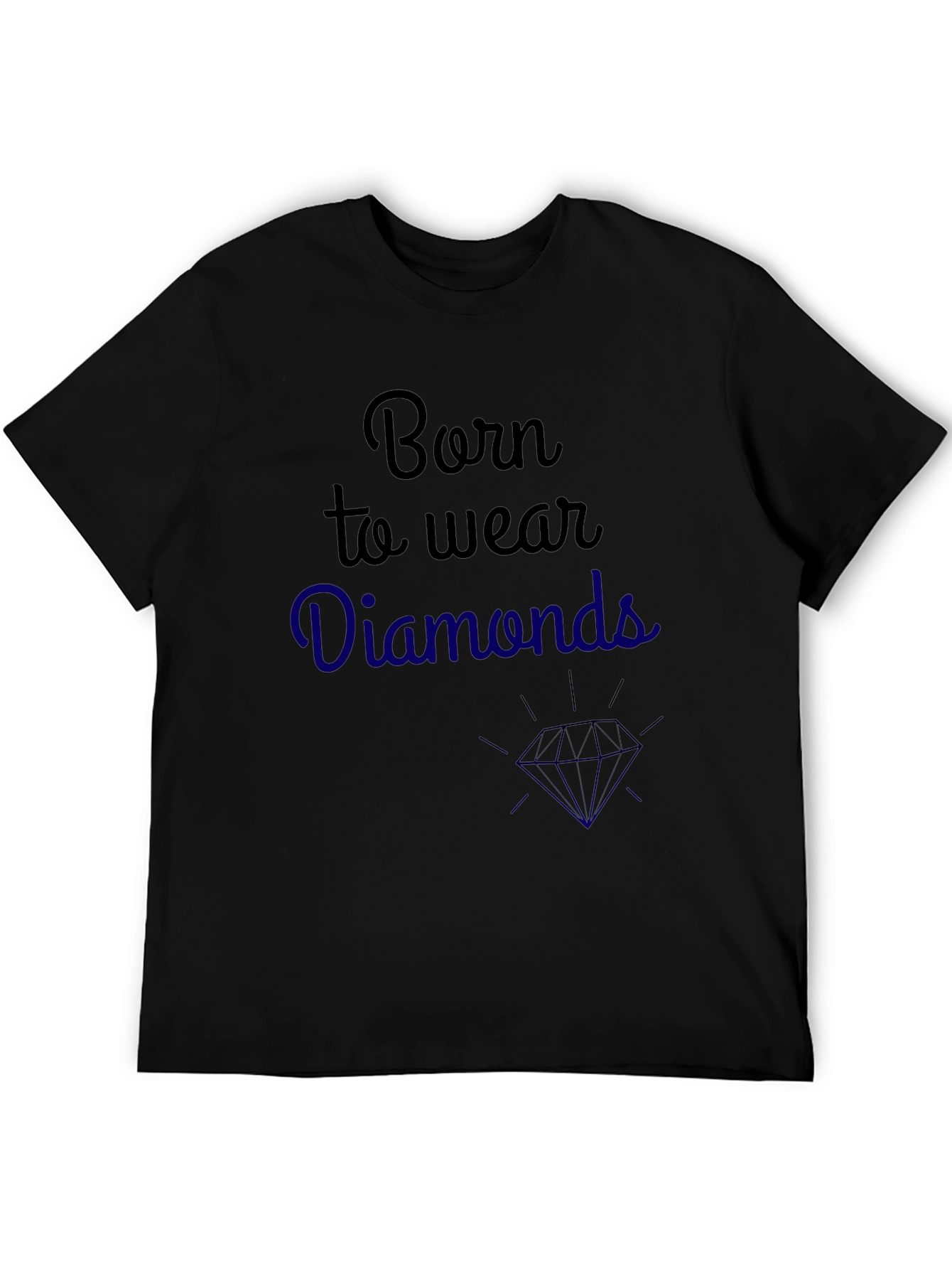 Black Born to Wear Diamonds Graphic Tee view 5