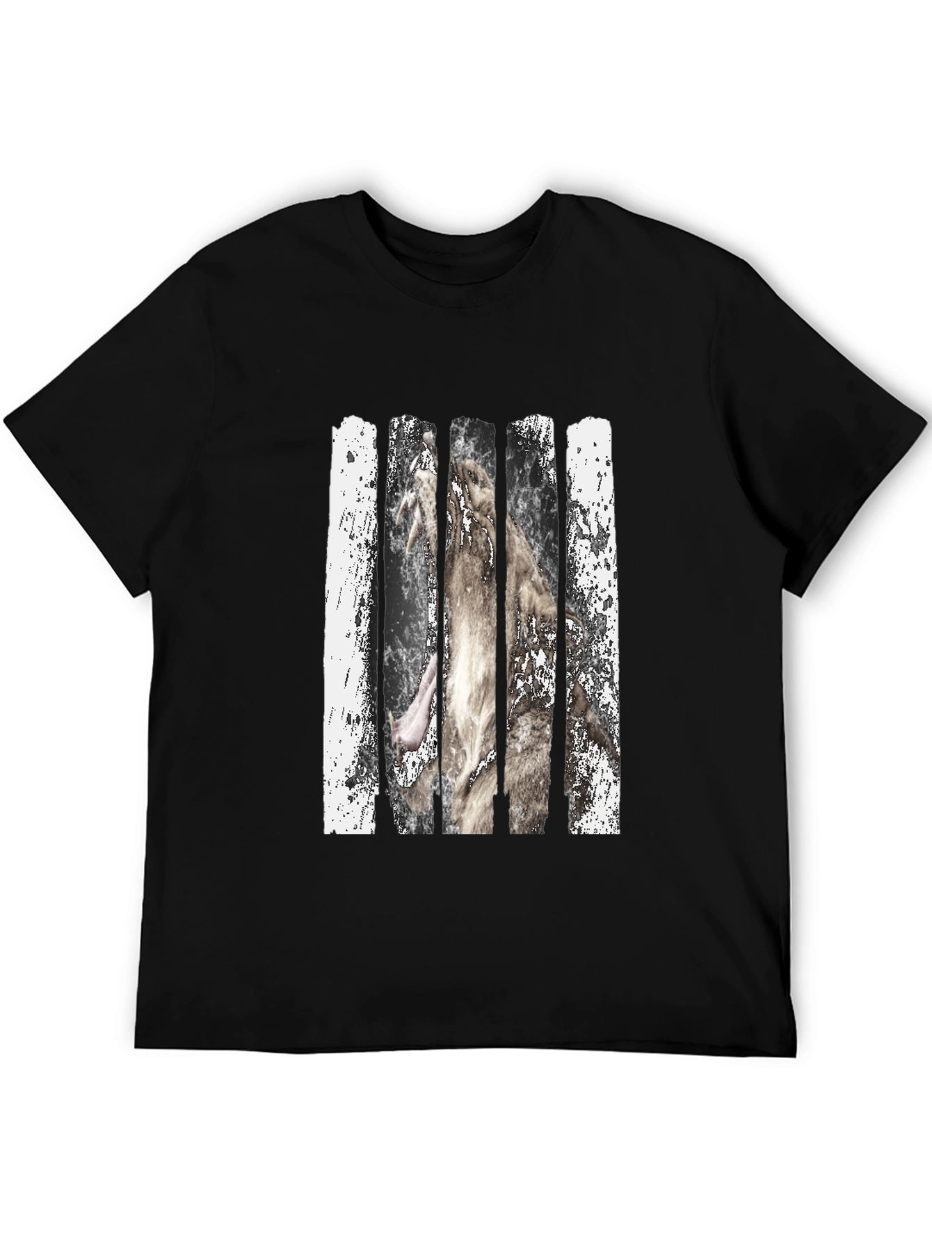 Black Wolf Behind Bars Graphic Tee view 5