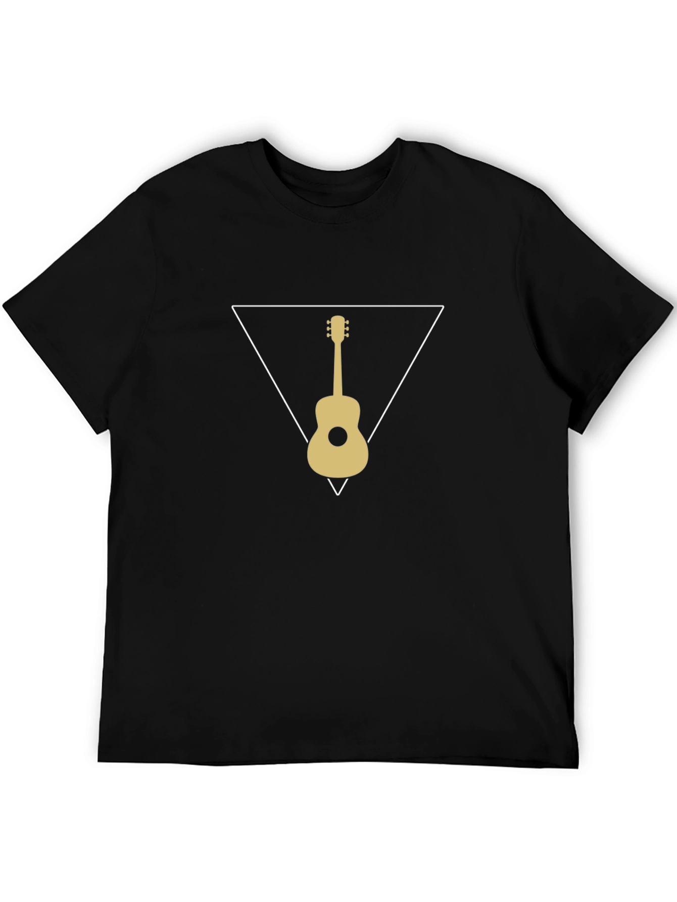 Black Guitar Triangle Graphic T-Shirt - Black view 5