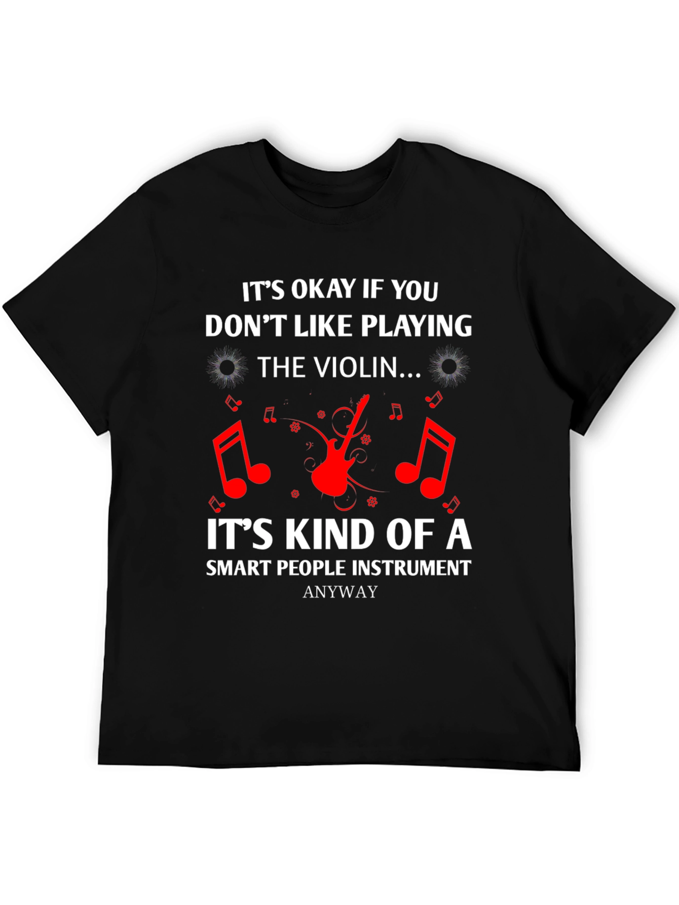 Black Funny Violin Lover T-Shirt - Smart People Instrument view 5