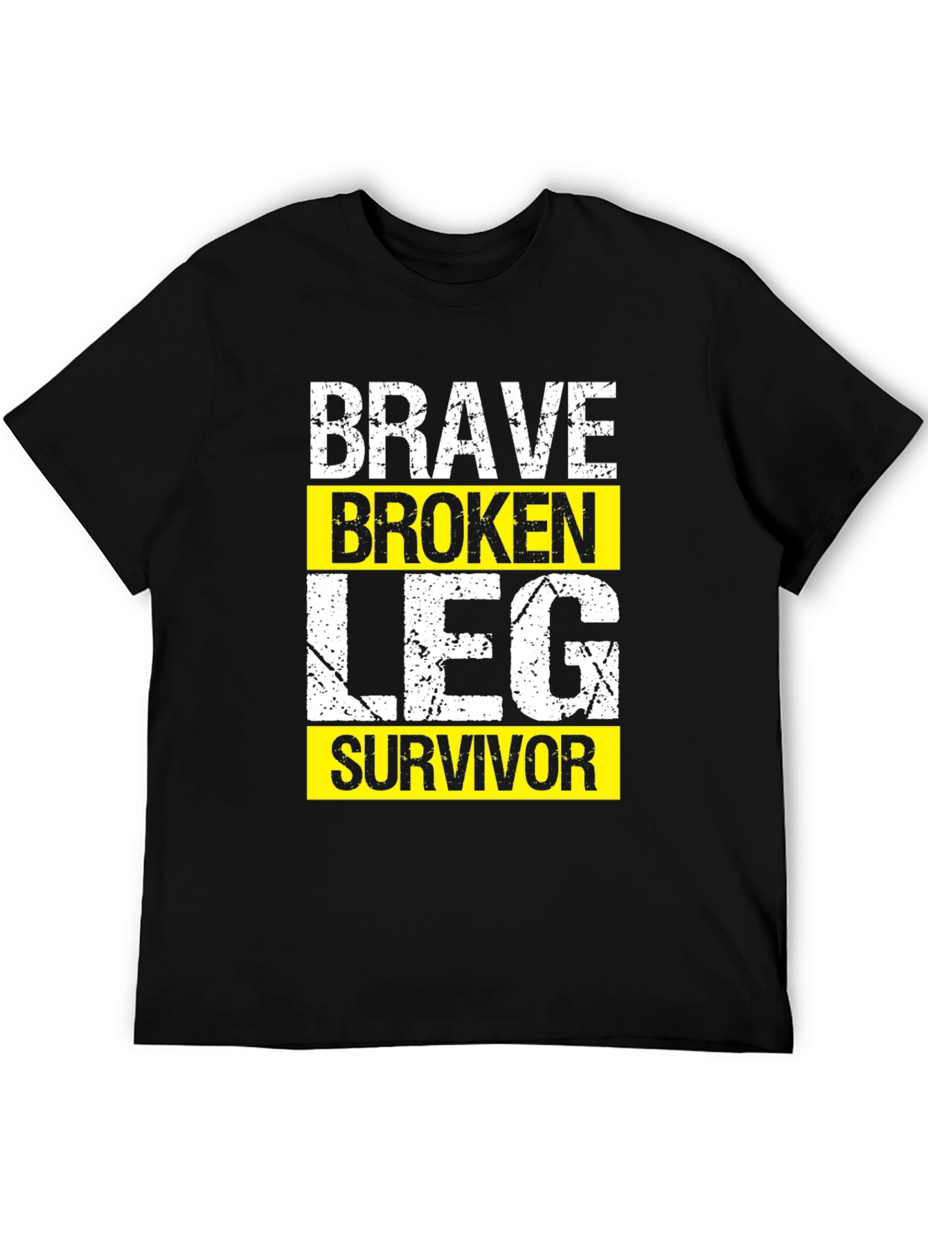 Black Brave Broken Leg Survivor Graphic T-Shirt view 5