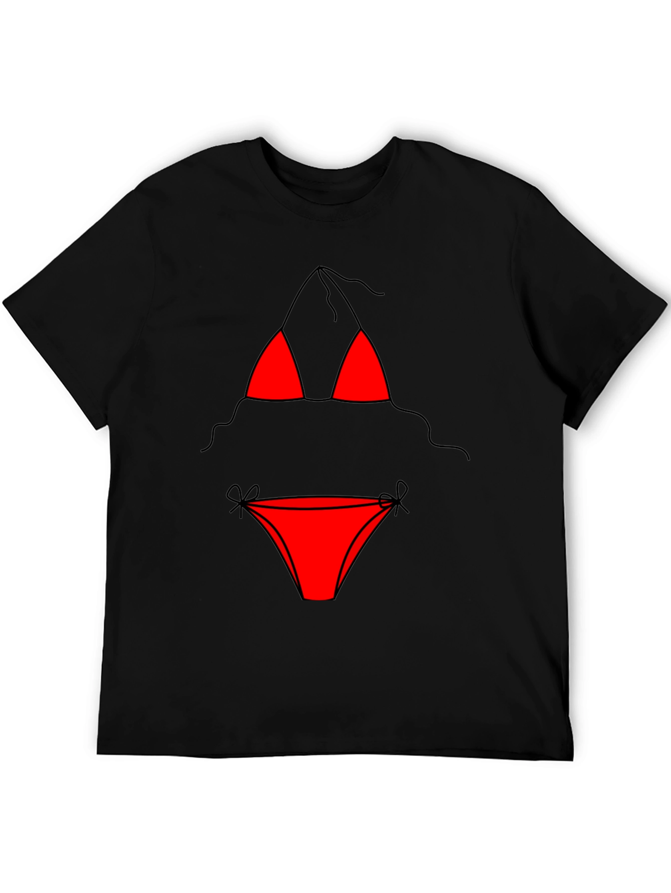 Black Funny Bikini T-Shirt - Novelty Graphic Tee view 5