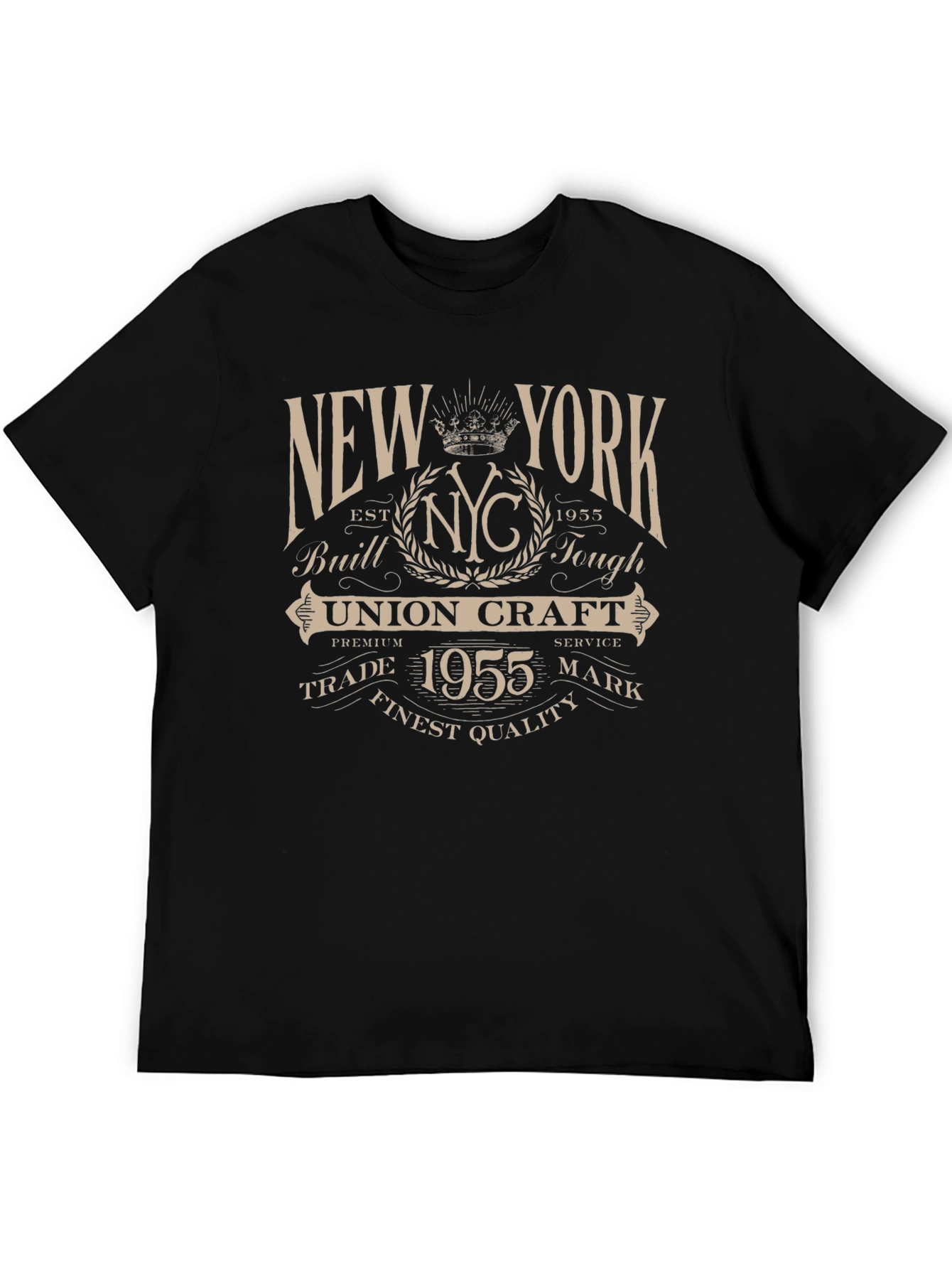 Black NYC 1955 Vintage Style Graphic Tee view 5