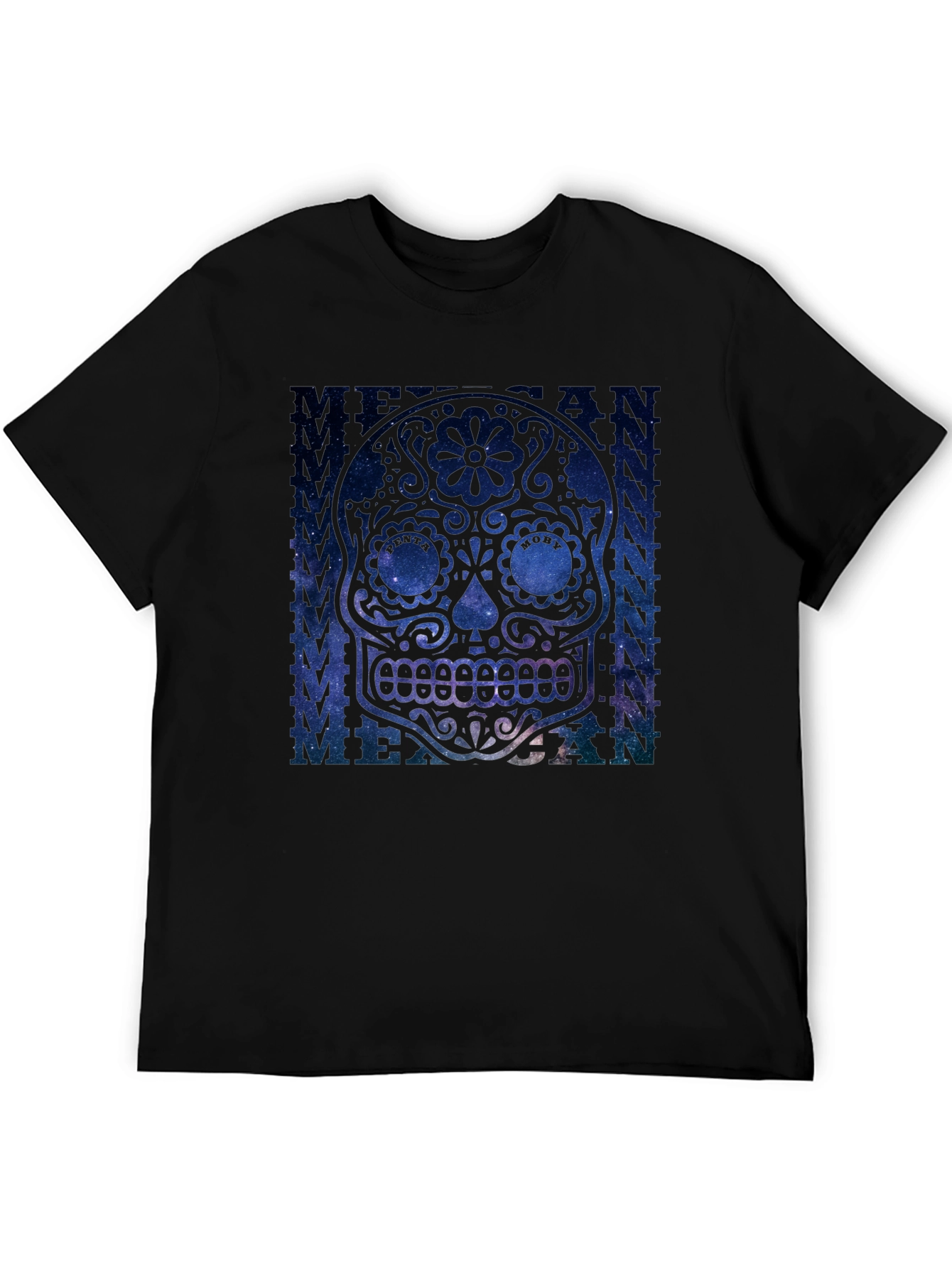 Black Mexican Sugar Skull Graphic T-Shirt view 5