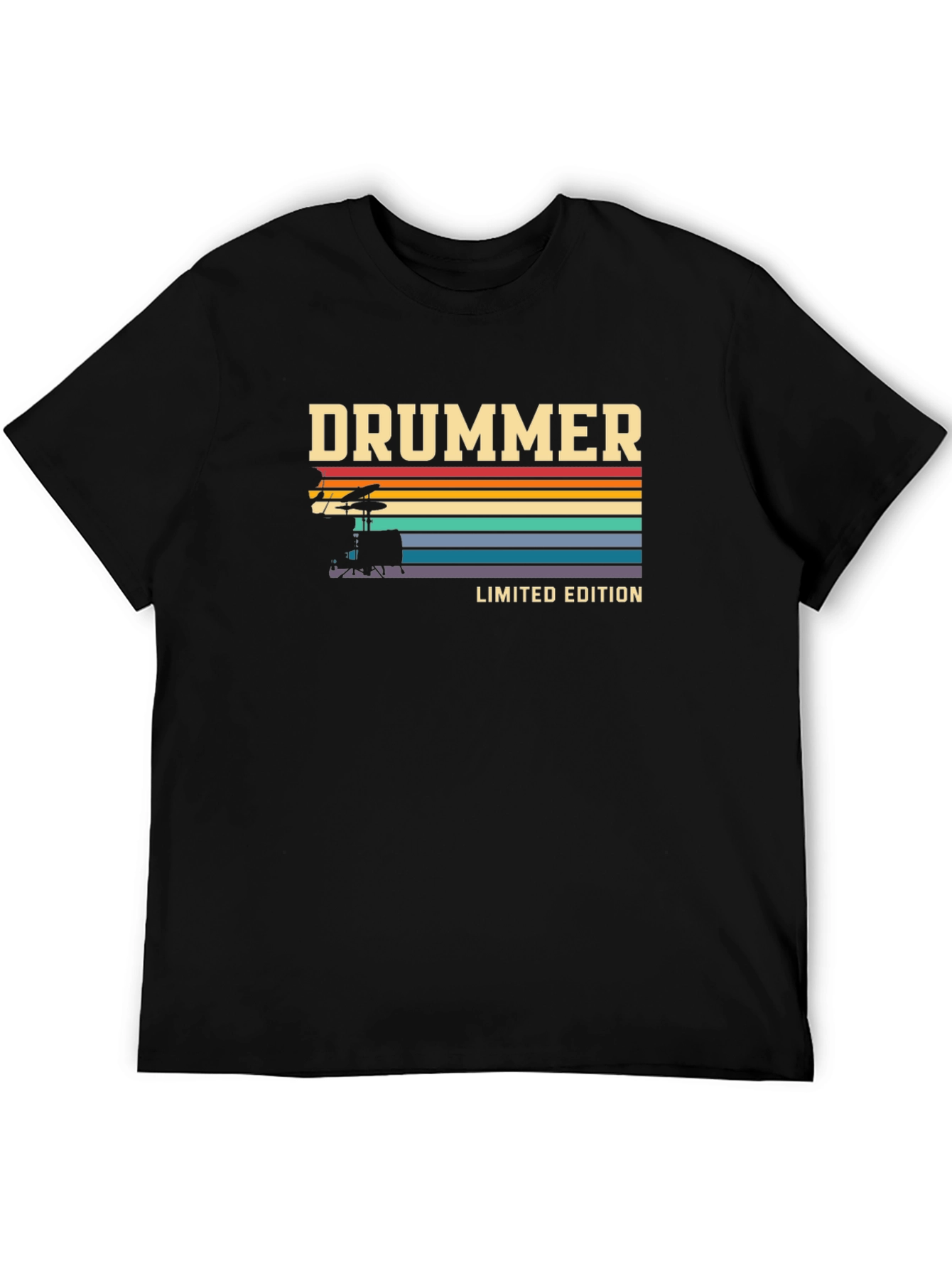 Black Vintage Drummer Limited Edition Graphic T-Shirt view 5