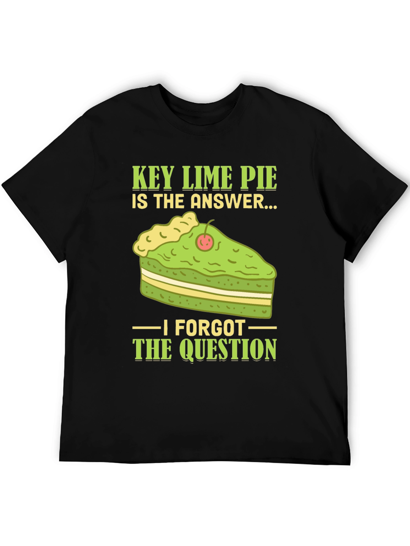 Black Key Lime Pie Answer T-Shirt - Funny Dessert Tee view 5