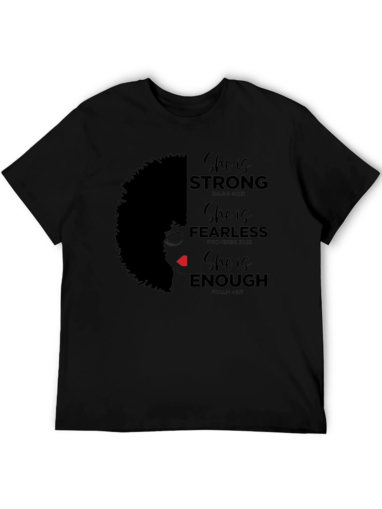 Black Empowered Woman T-Shirt: Strong, Fearless, Enough view 5