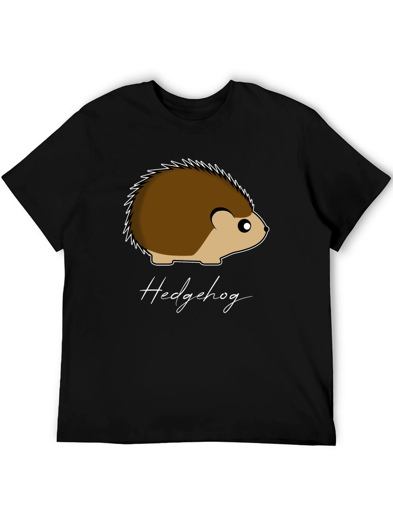 Black Hedgehog Graphic Tee - Soft Cotton Black T-Shirt view 5