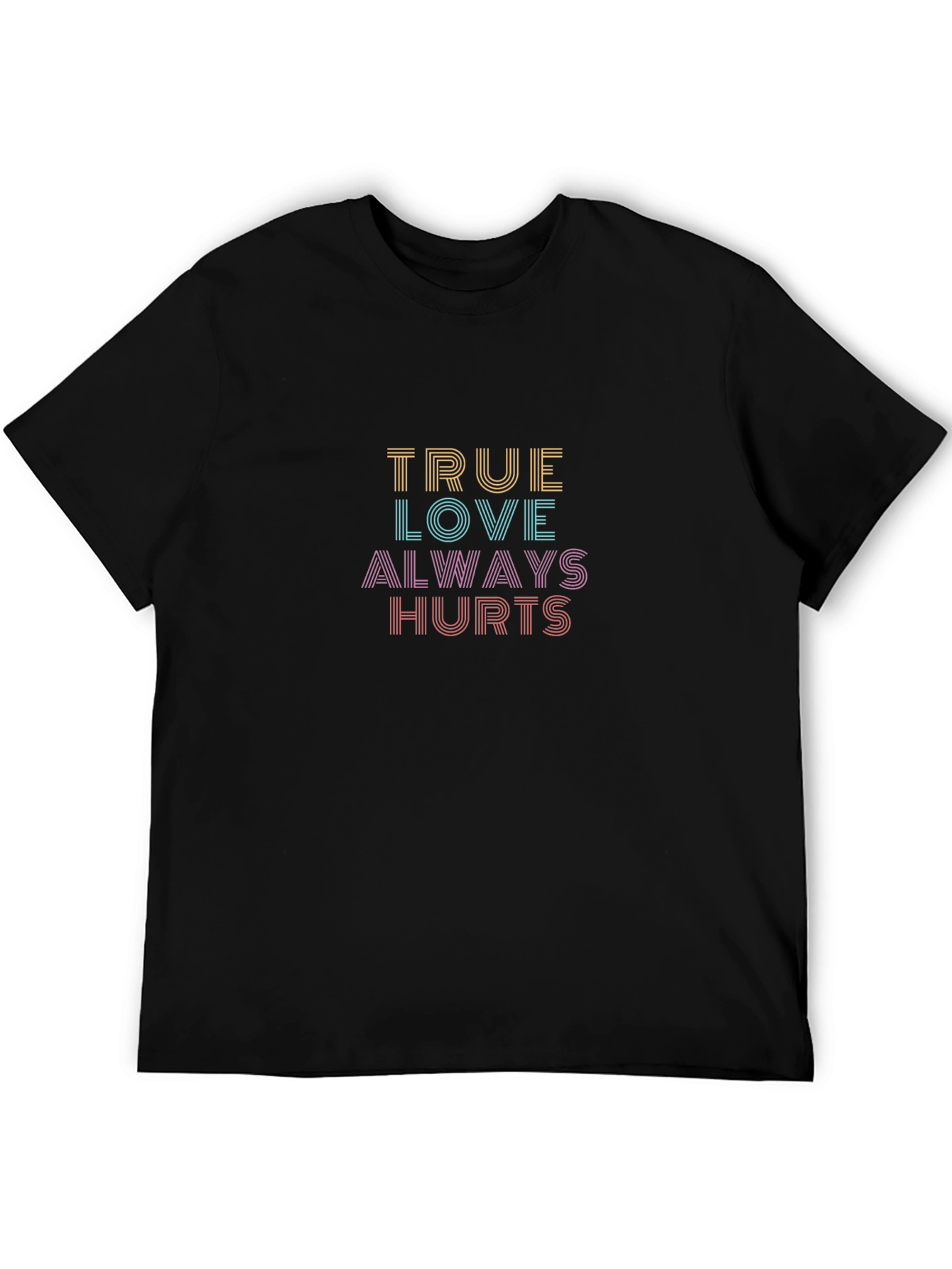 Black True Love Always Hurts Graphic Tee - Trendy Black T-Shirt view 5