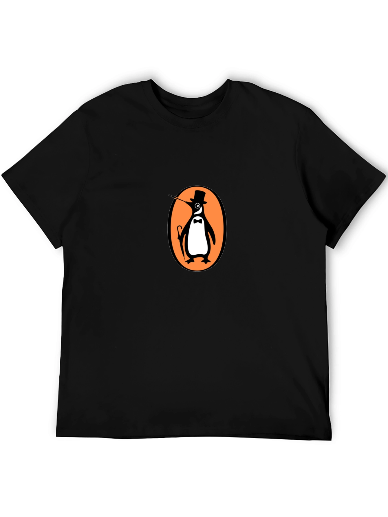 Black Gentleman Penguin Graphic Tee - Black view 5
